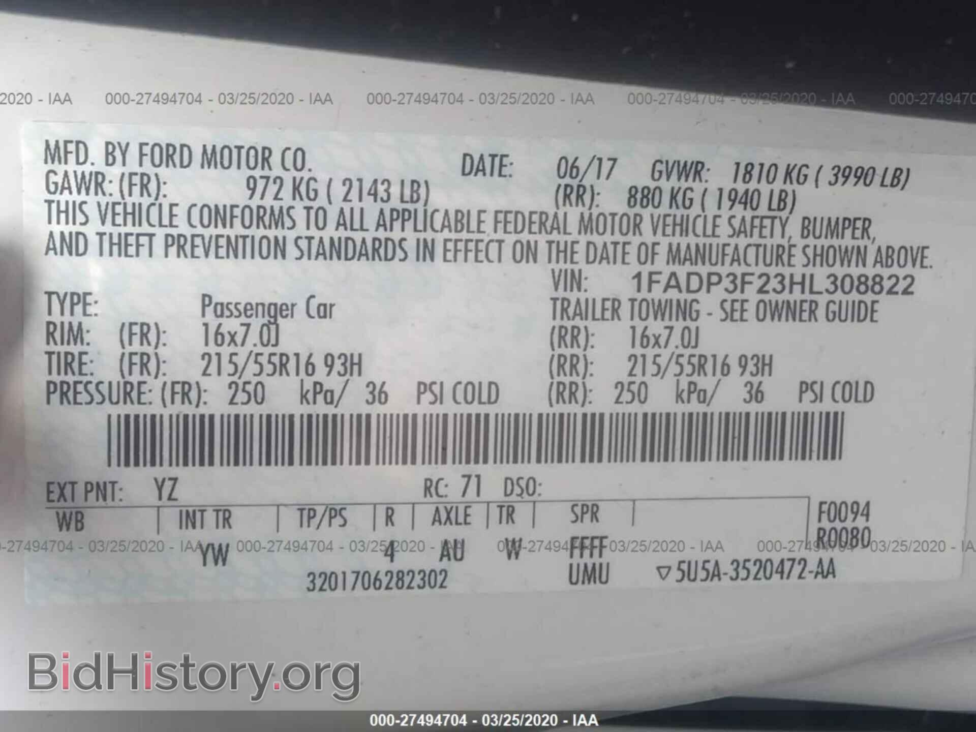 2017 FORD FOCUS - VIN: 1FADP3F23HL308822 - Photo 9