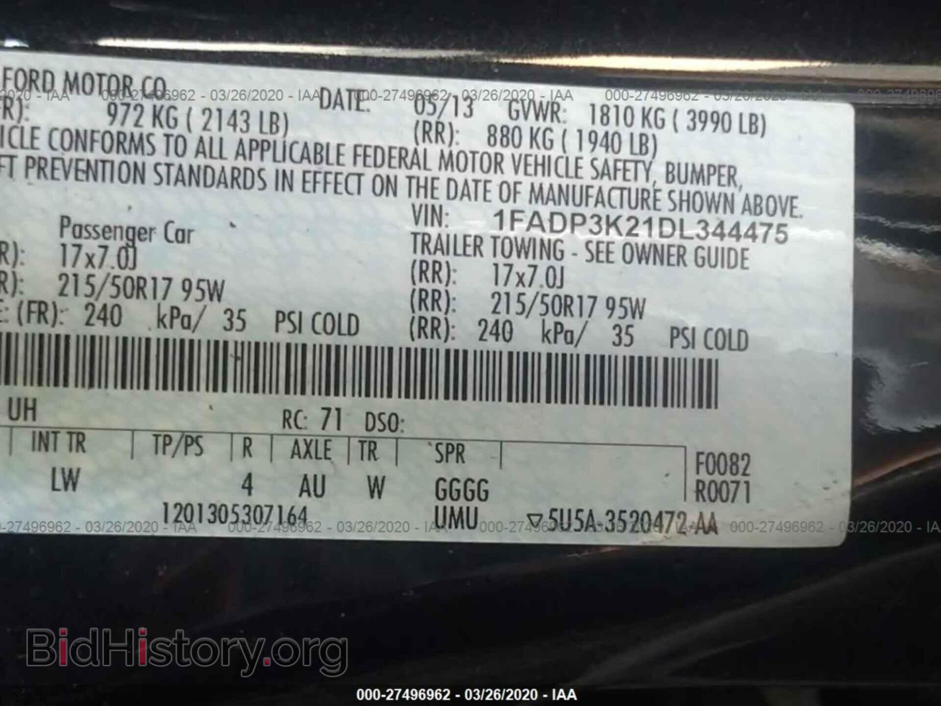 2013 FORD FOCUS - VIN: 1FADP3K21DL344475 - Фото 9