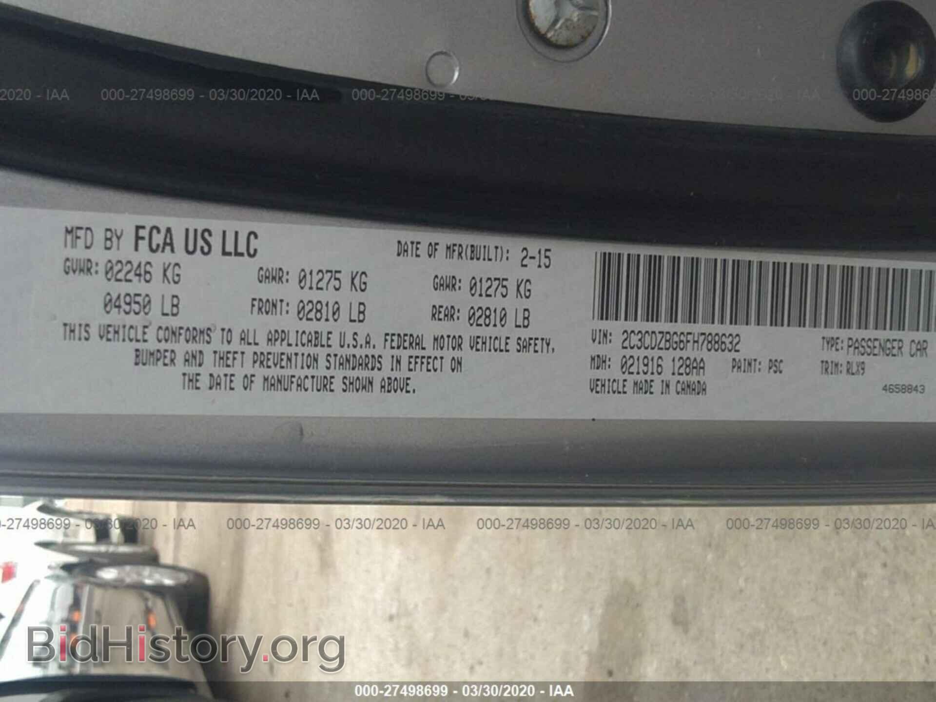 2015 DODGE CHALLENGER - VIN: 2C3CDZBG6FH788632 - Photo 9