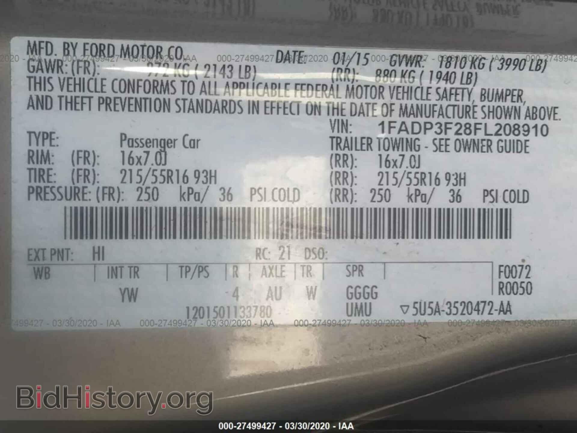 2015 FORD FOCUS - VIN: 1FADP3F28FL208910 - Photo 9