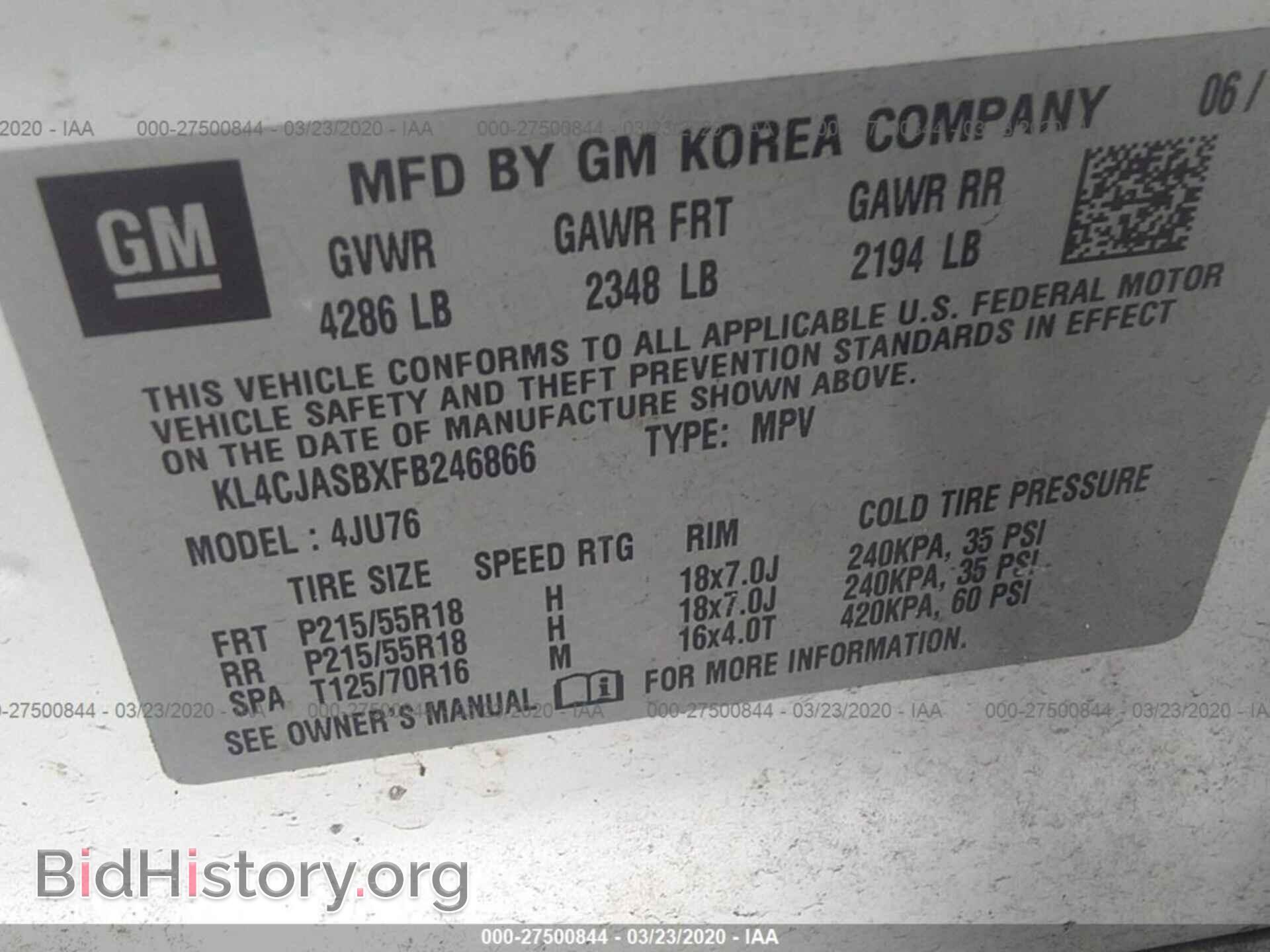 2015 BUICK ENCORE - VIN: KL4CJASBXFB246866 - Photo 9