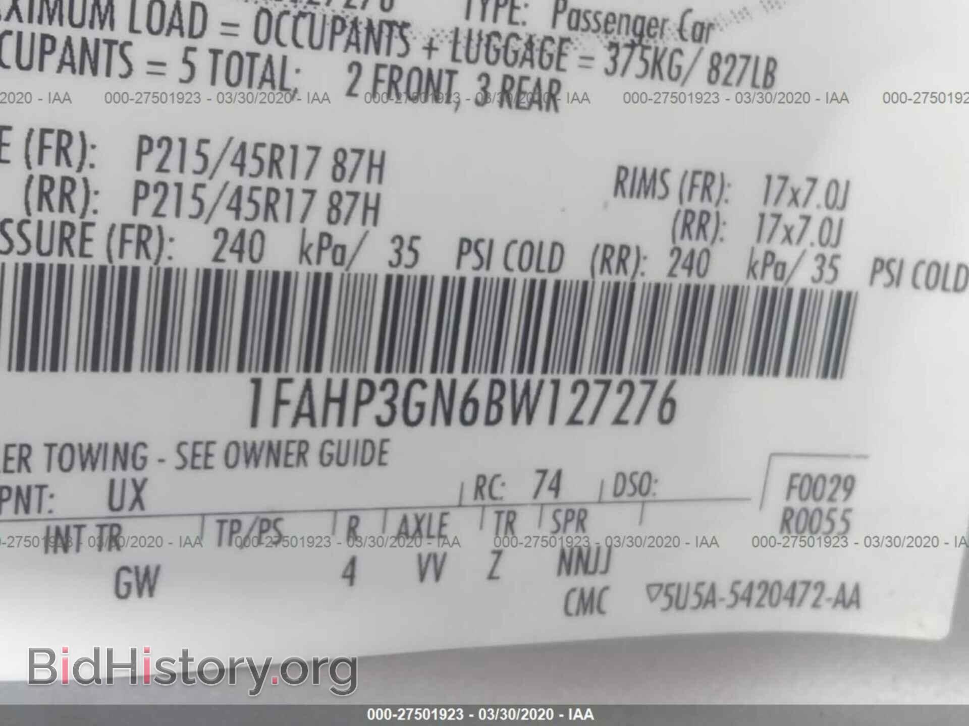 2011 FORD FOCUS - VIN: 1FAHP3GN6BW127276 - Фото 8