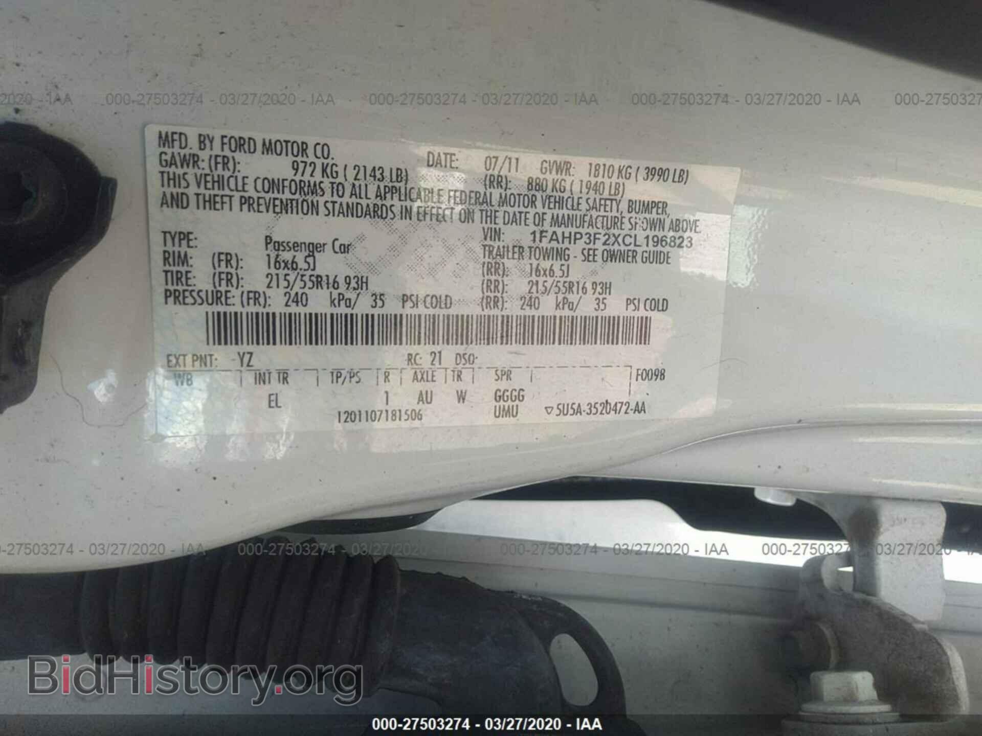 2012 FORD FOCUS - VIN: 1FAHP3F2XCL196823 - Photo 9