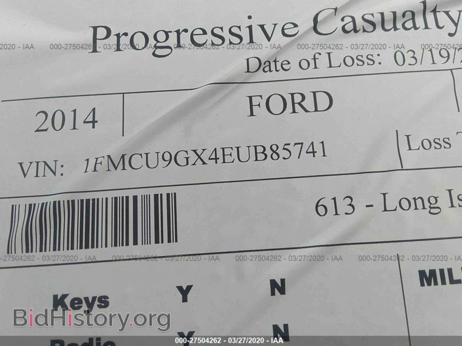 2014 FORD ESCAPE - VIN: 1FMCU9GX4EUB85741 - Photo 9