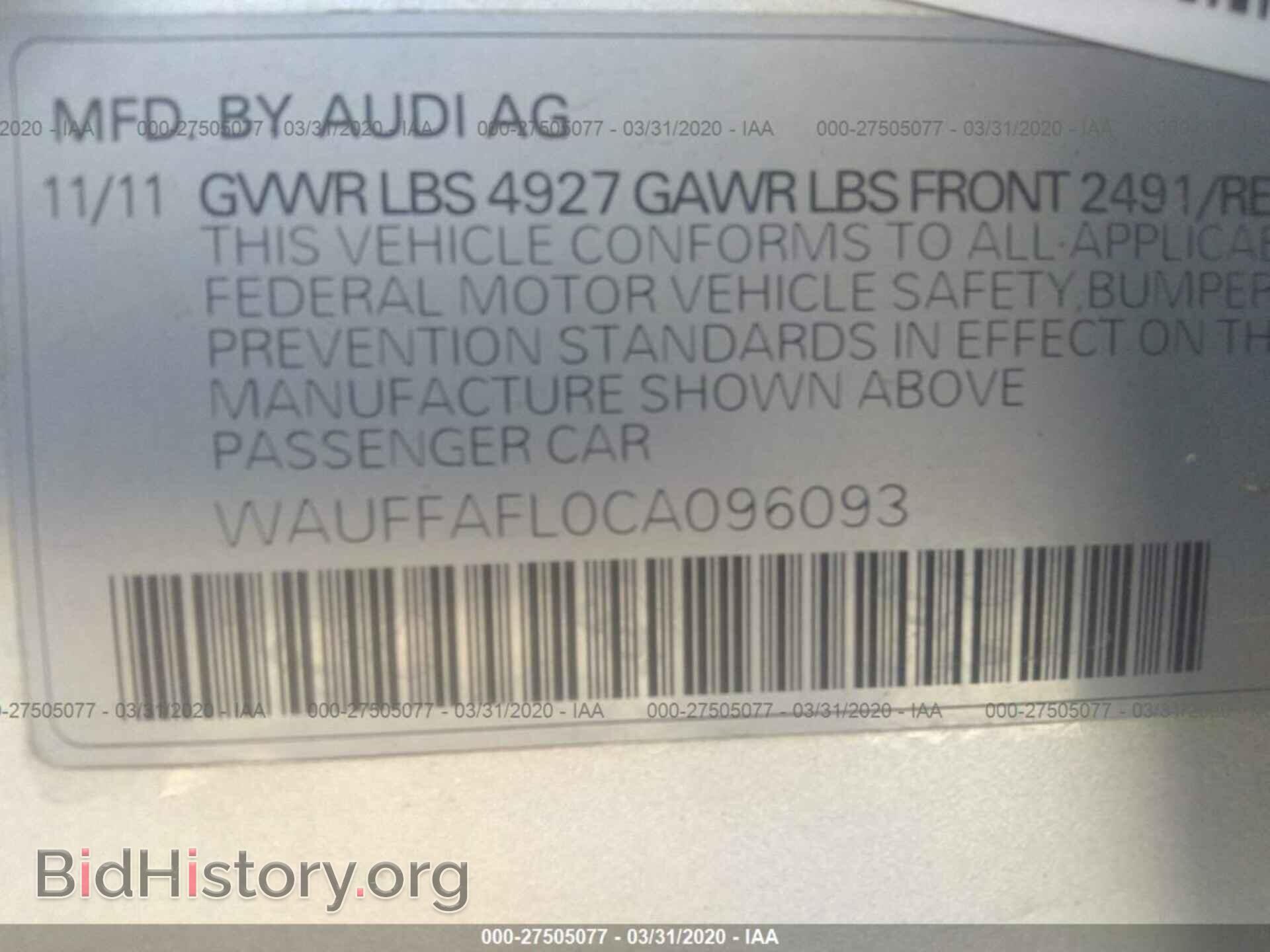2012 AUDI A4 - VIN: WAUFFAFL0CA096093 - Photo 8