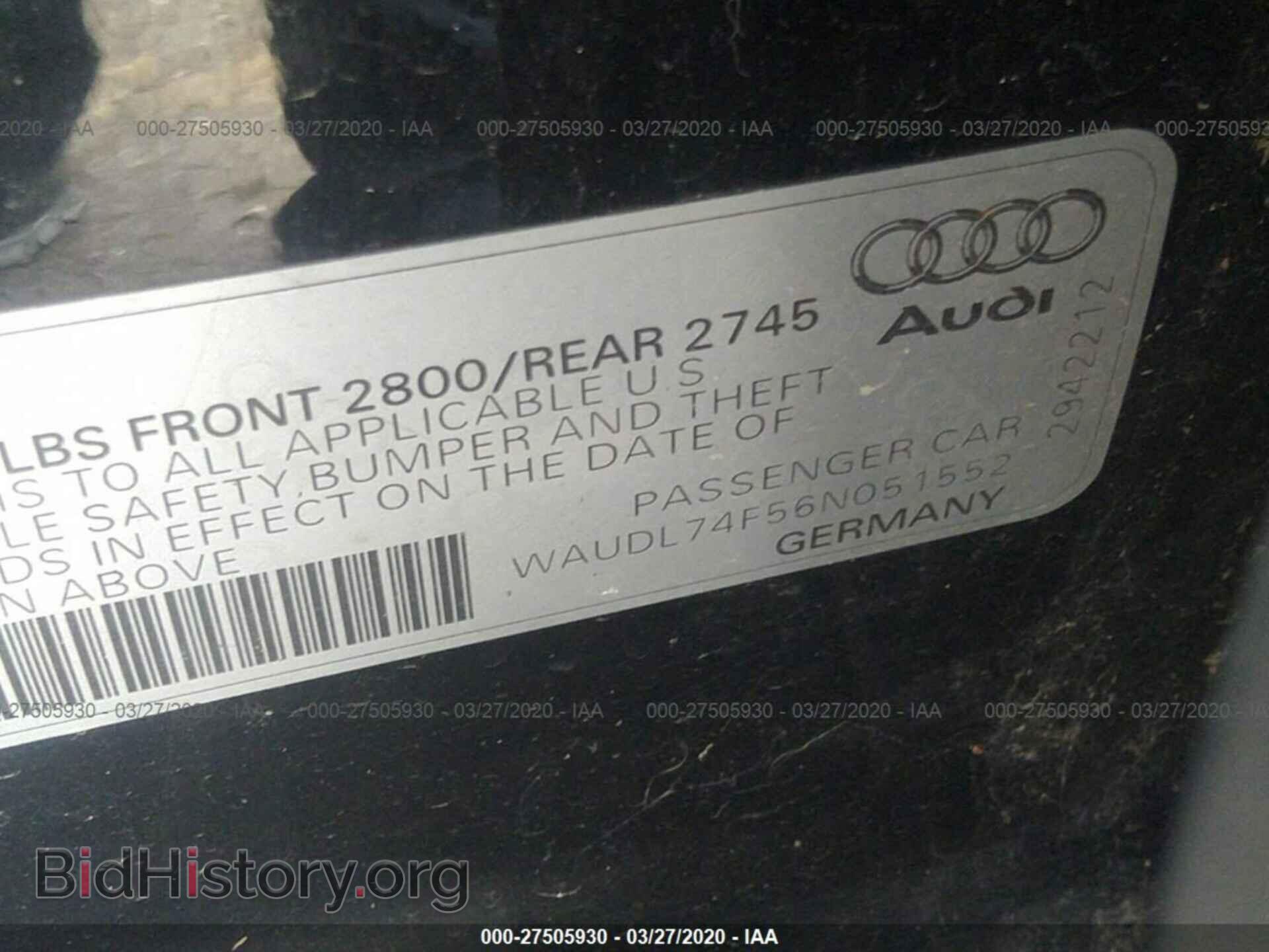 2006 AUDI A6 - VIN: WAUDL74F56N051552 - Фото 9