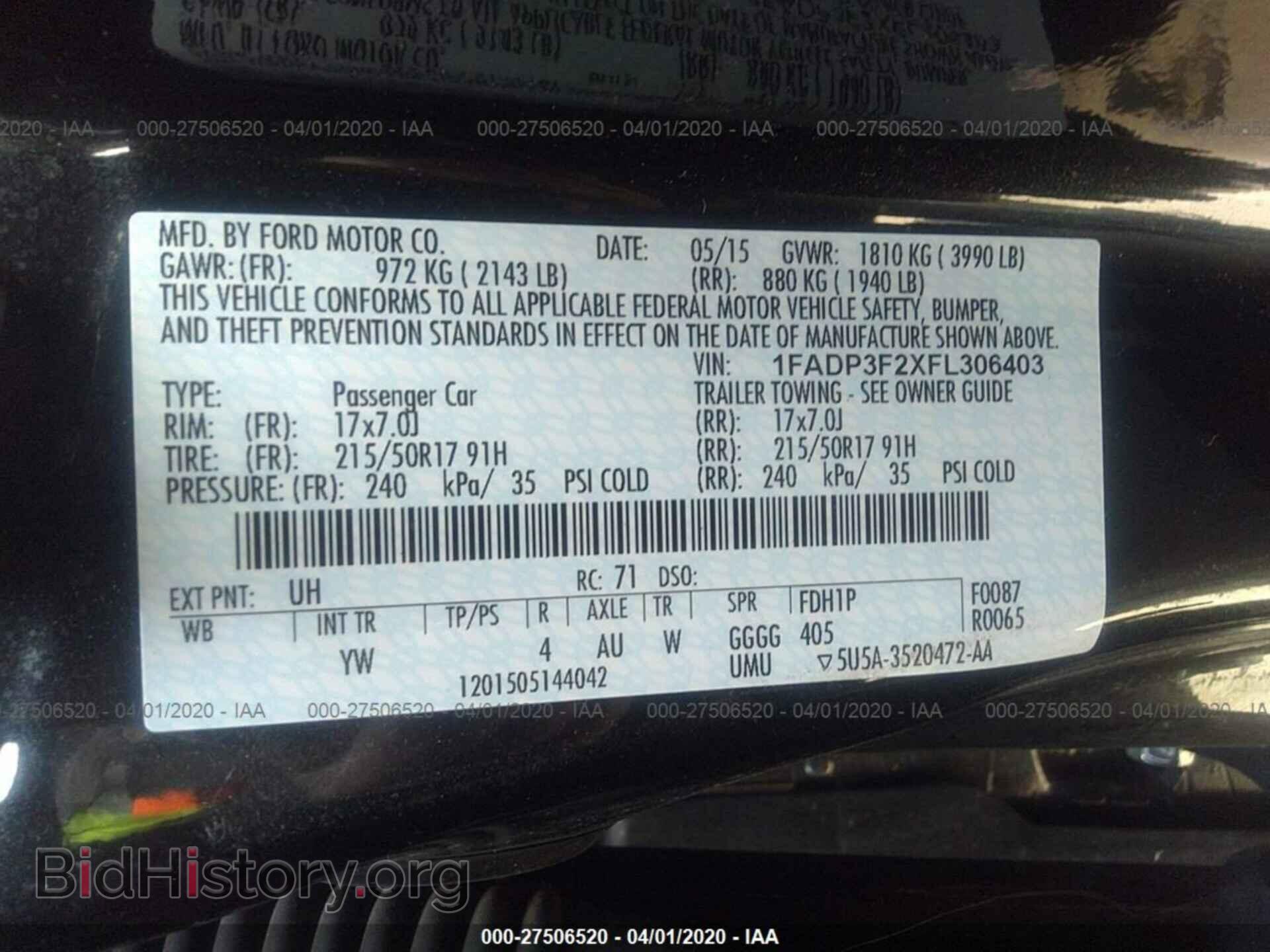 2015 FORD FOCUS - VIN: 1FADP3F2XFL306403 - Фото 9