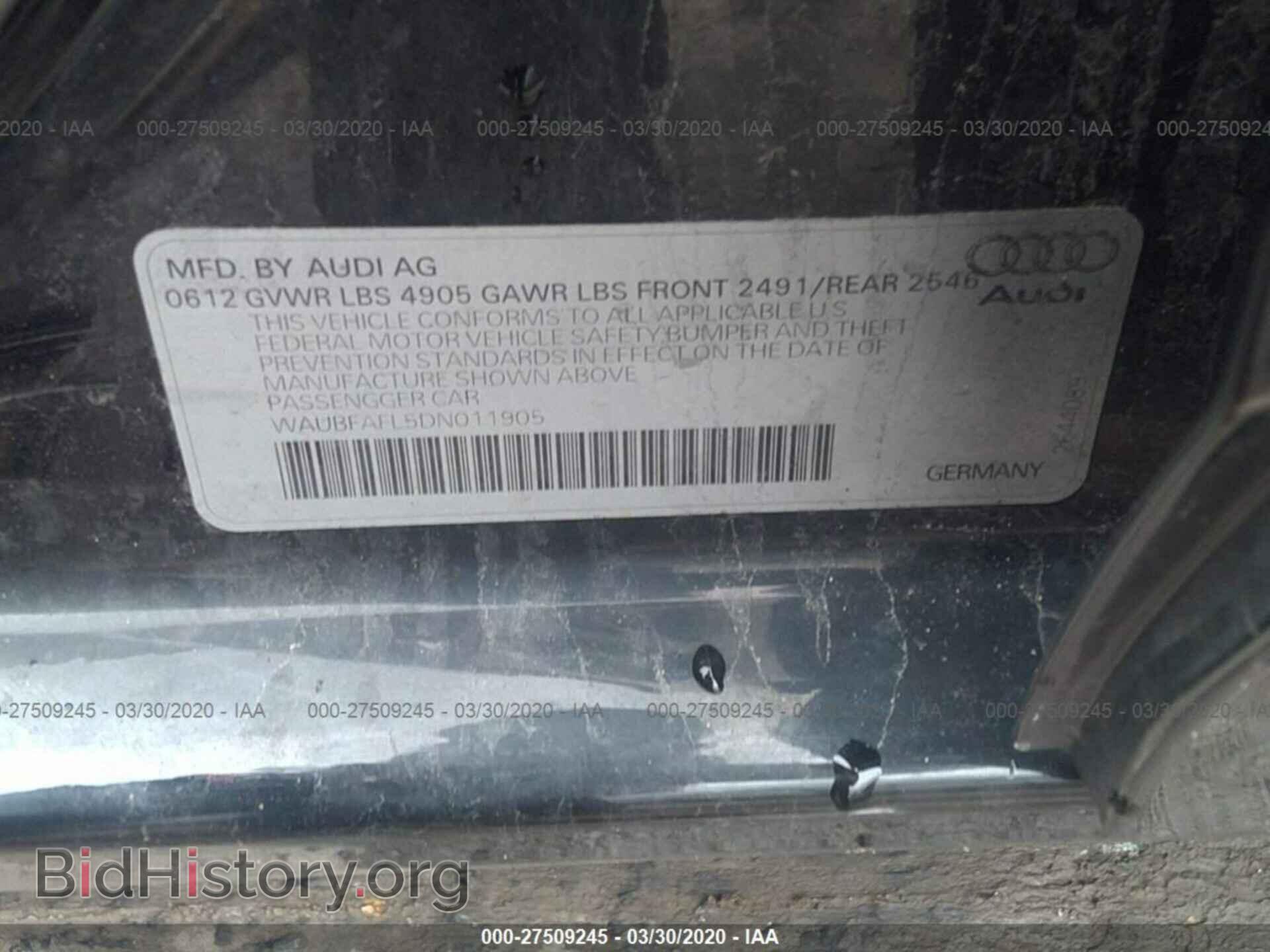 2013 AUDI A4 - VIN: WAUBFAFL5DN011905 - Photo 9