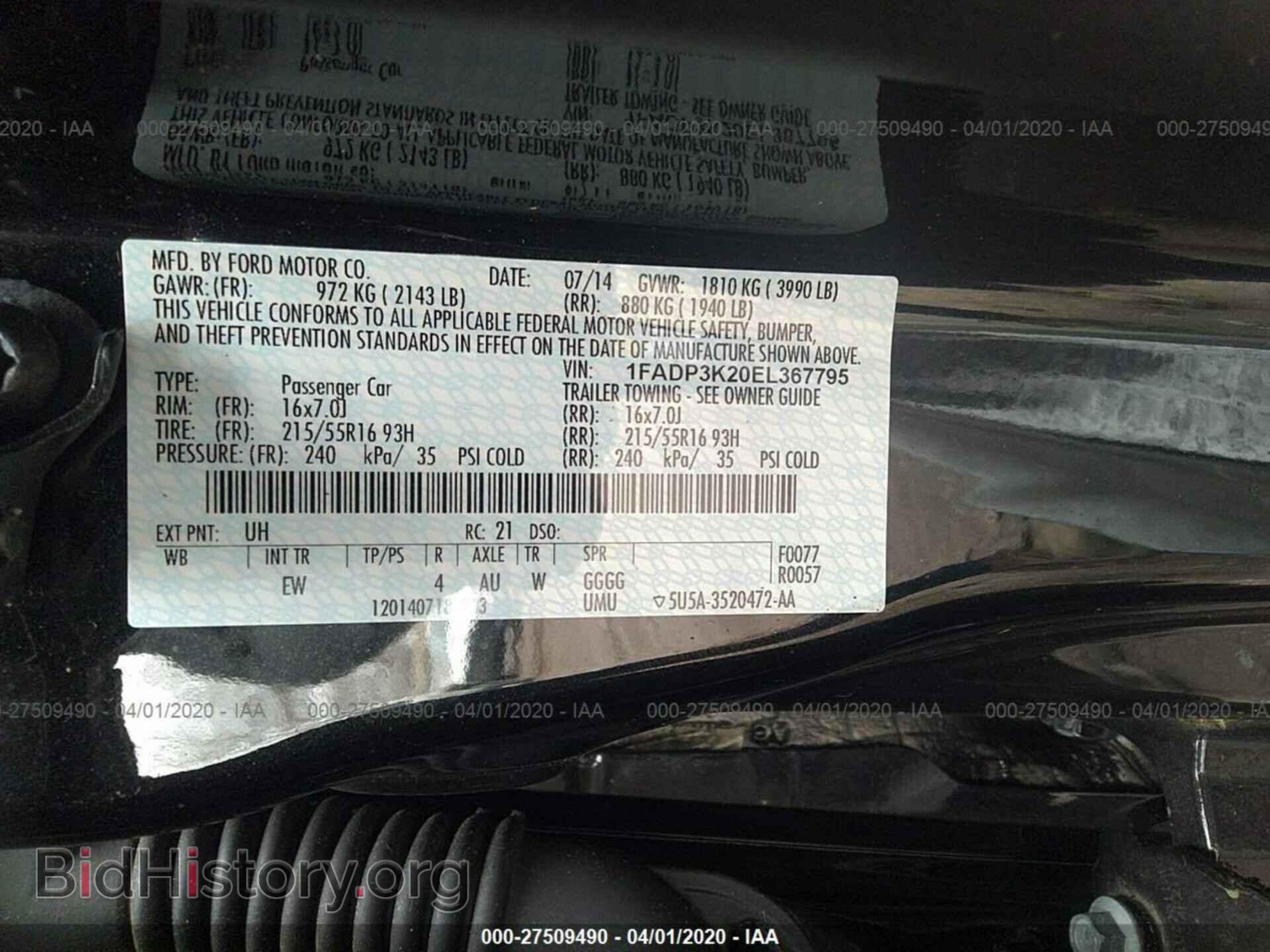 2014 FORD FOCUS - VIN: 1FADP3K20EL367795 - Photo 9