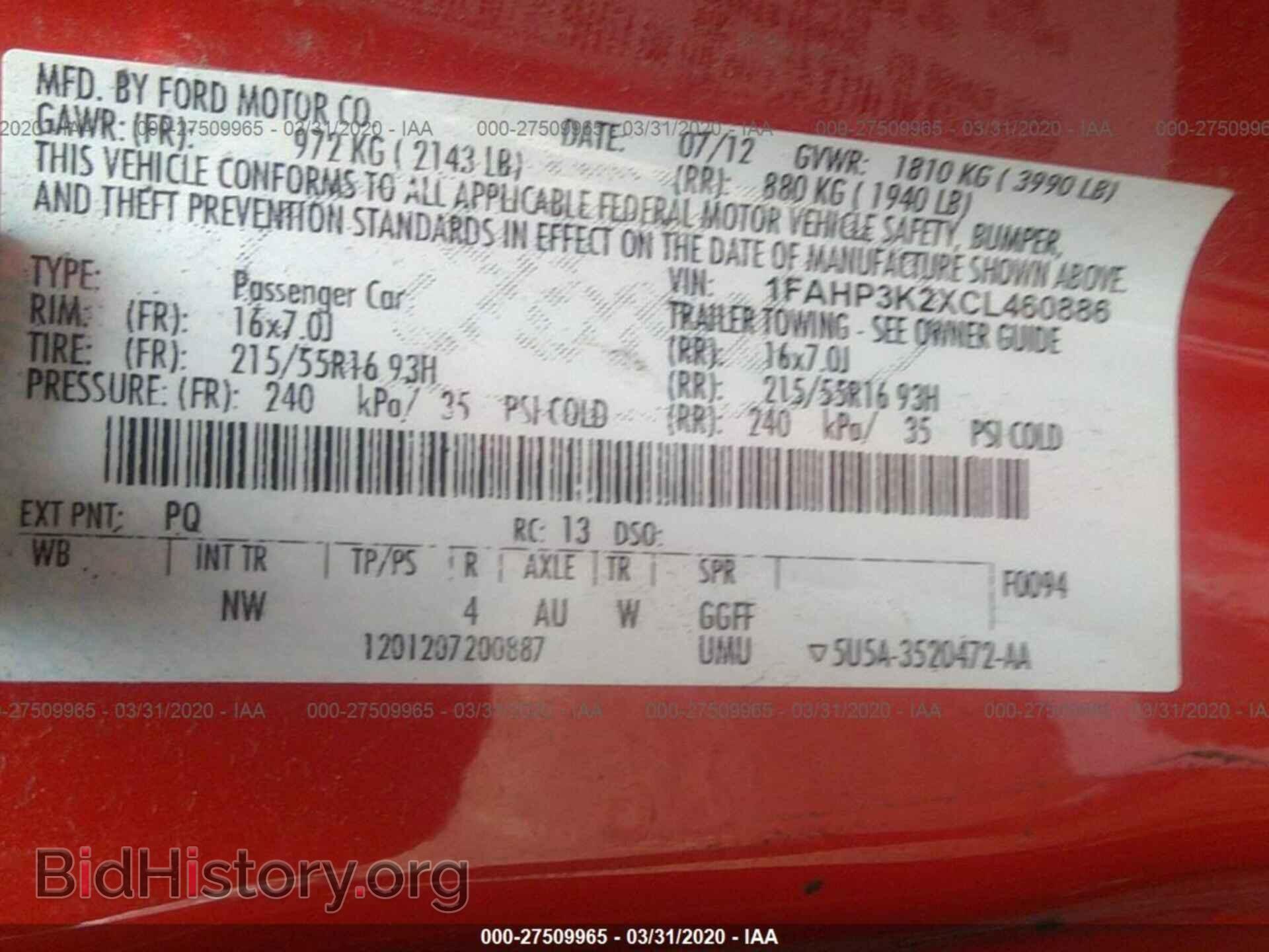 2012 FORD FOCUS - VIN: 1FAHP3K2XCL460886 - Photo 9