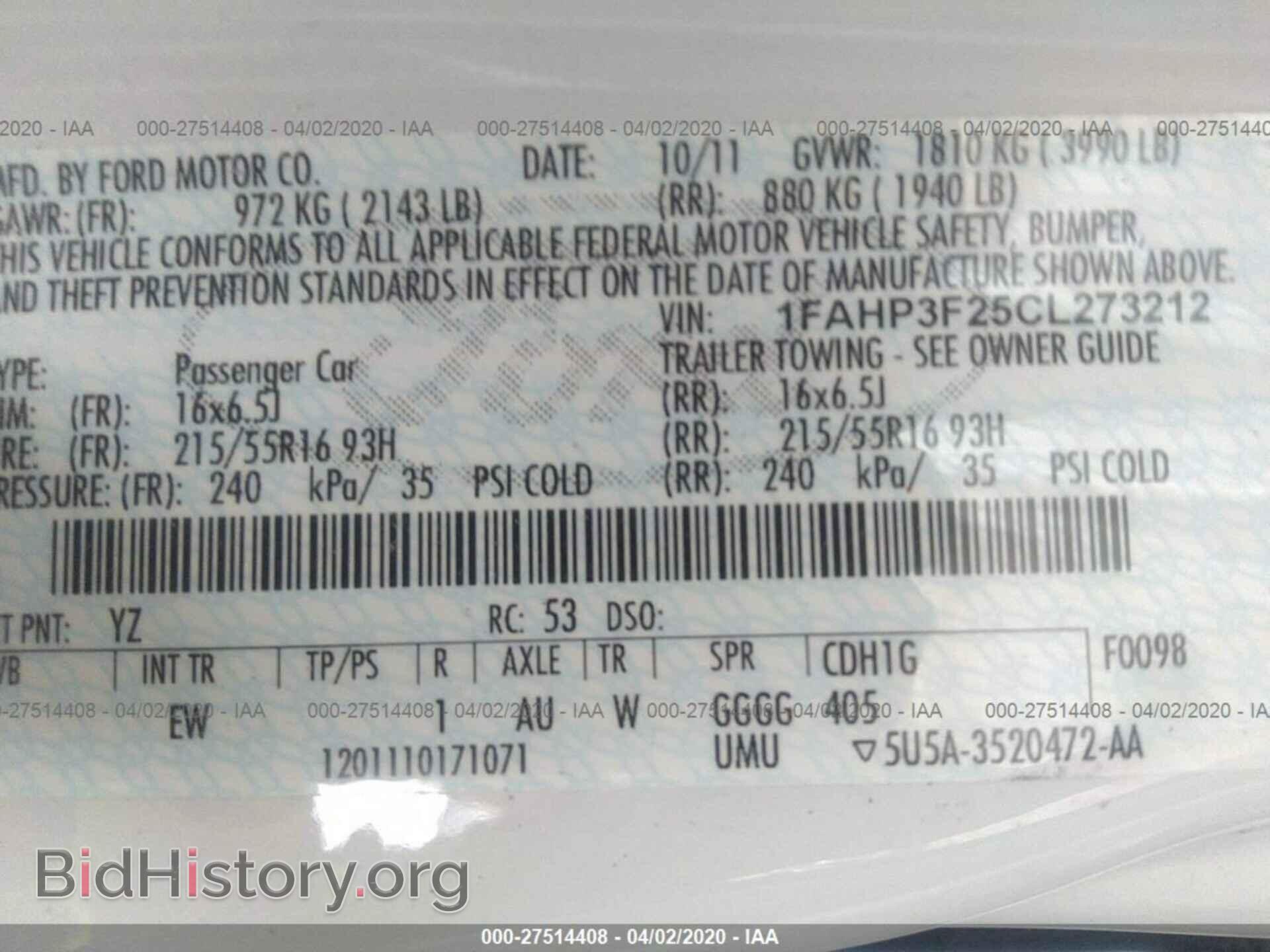 2012 FORD FOCUS - VIN: 1FAHP3F25CL273212 - Фото 9