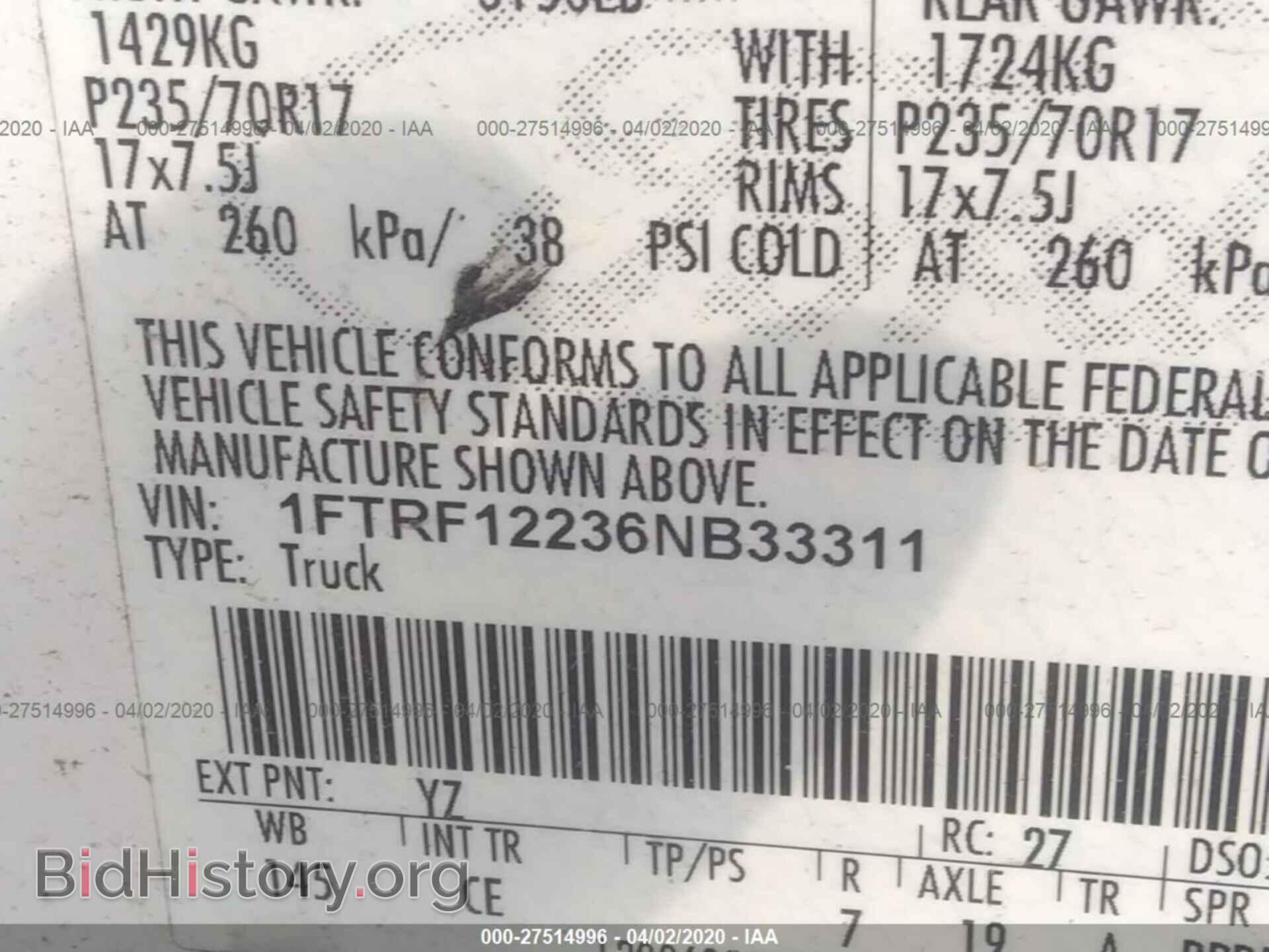 2006 FORD F150 - VIN: 1FTRF12236NB33311 - Фото 9