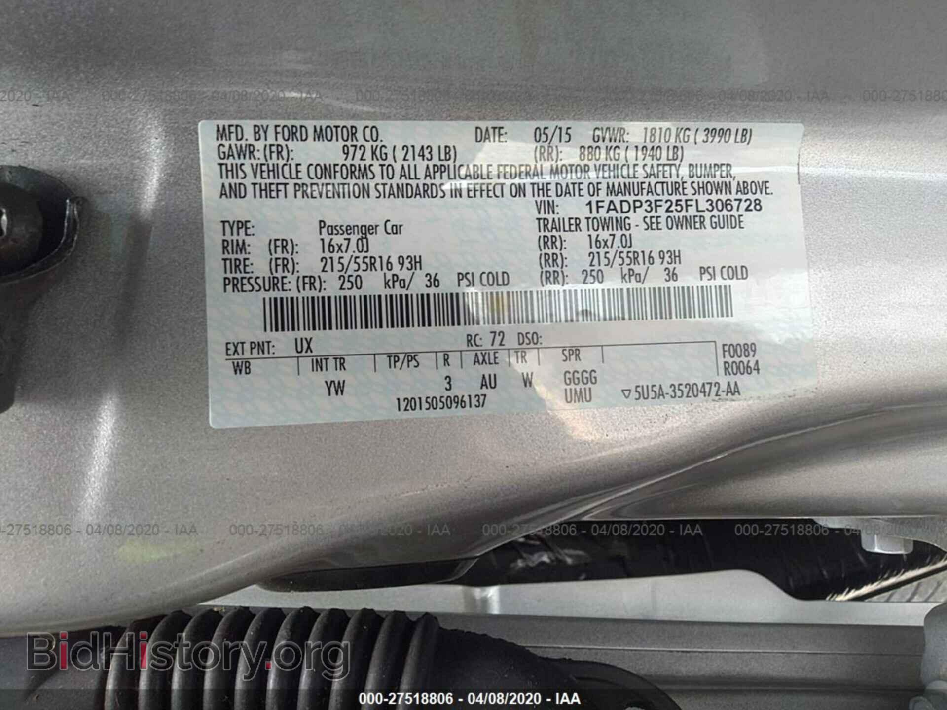 2015 FORD FOCUS - VIN: 1FADP3F25FL306728 - Фото 9
