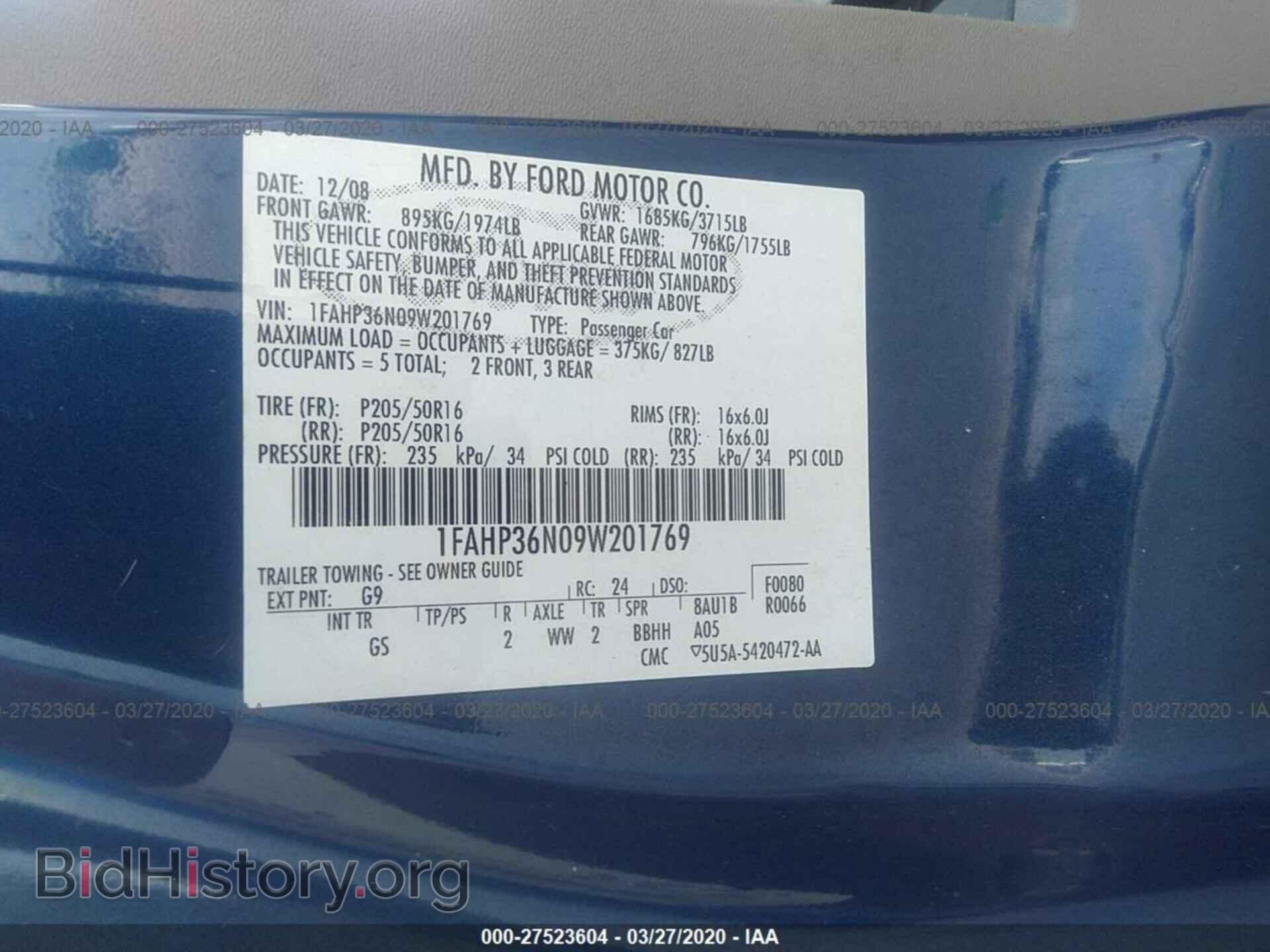 2009 FORD FOCUS - VIN: 1FAHP36N09W201769 - Photo 9