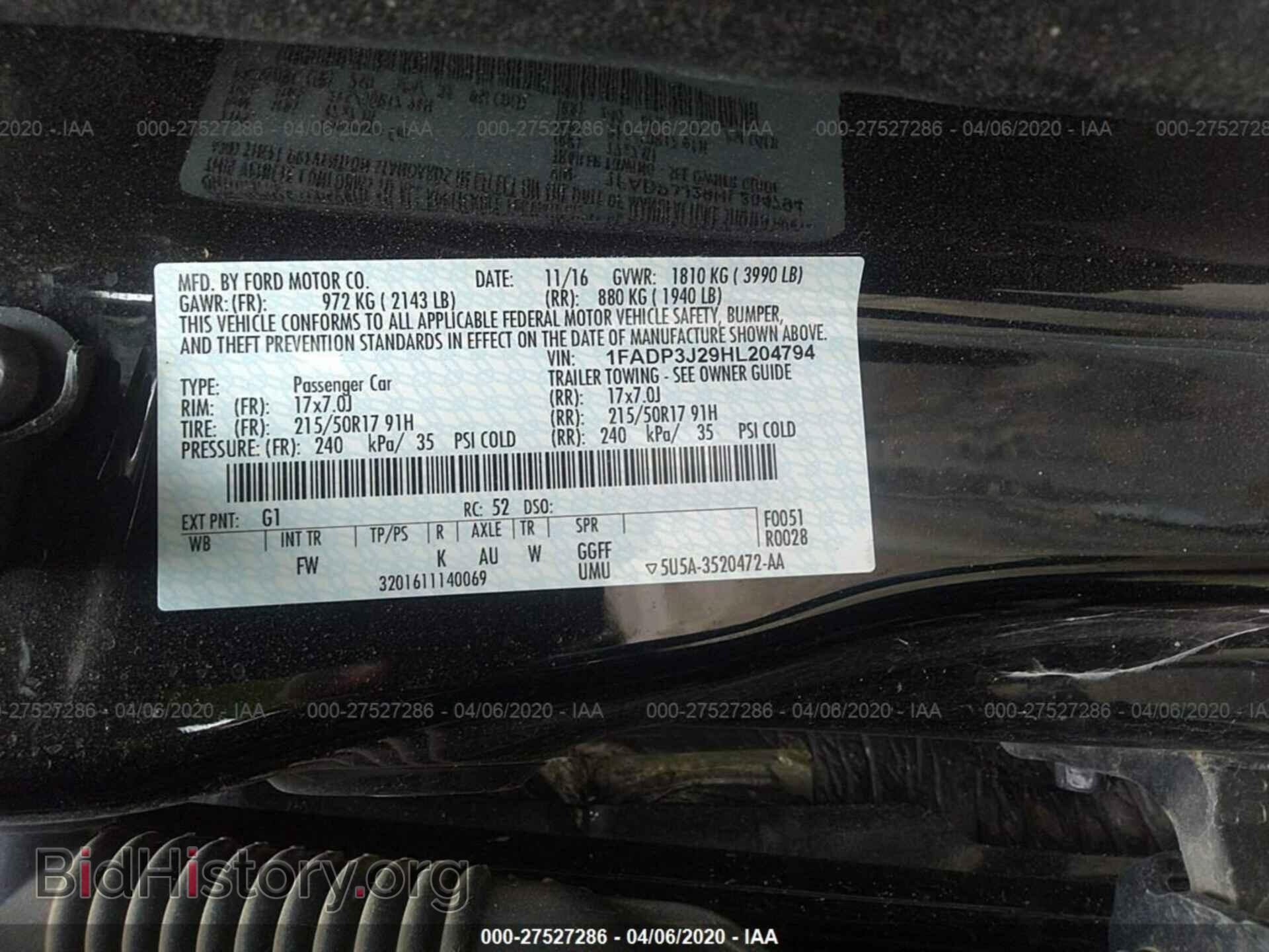 2017 FORD FOCUS - VIN: 1FADP3J29HL204794 - Фото 9