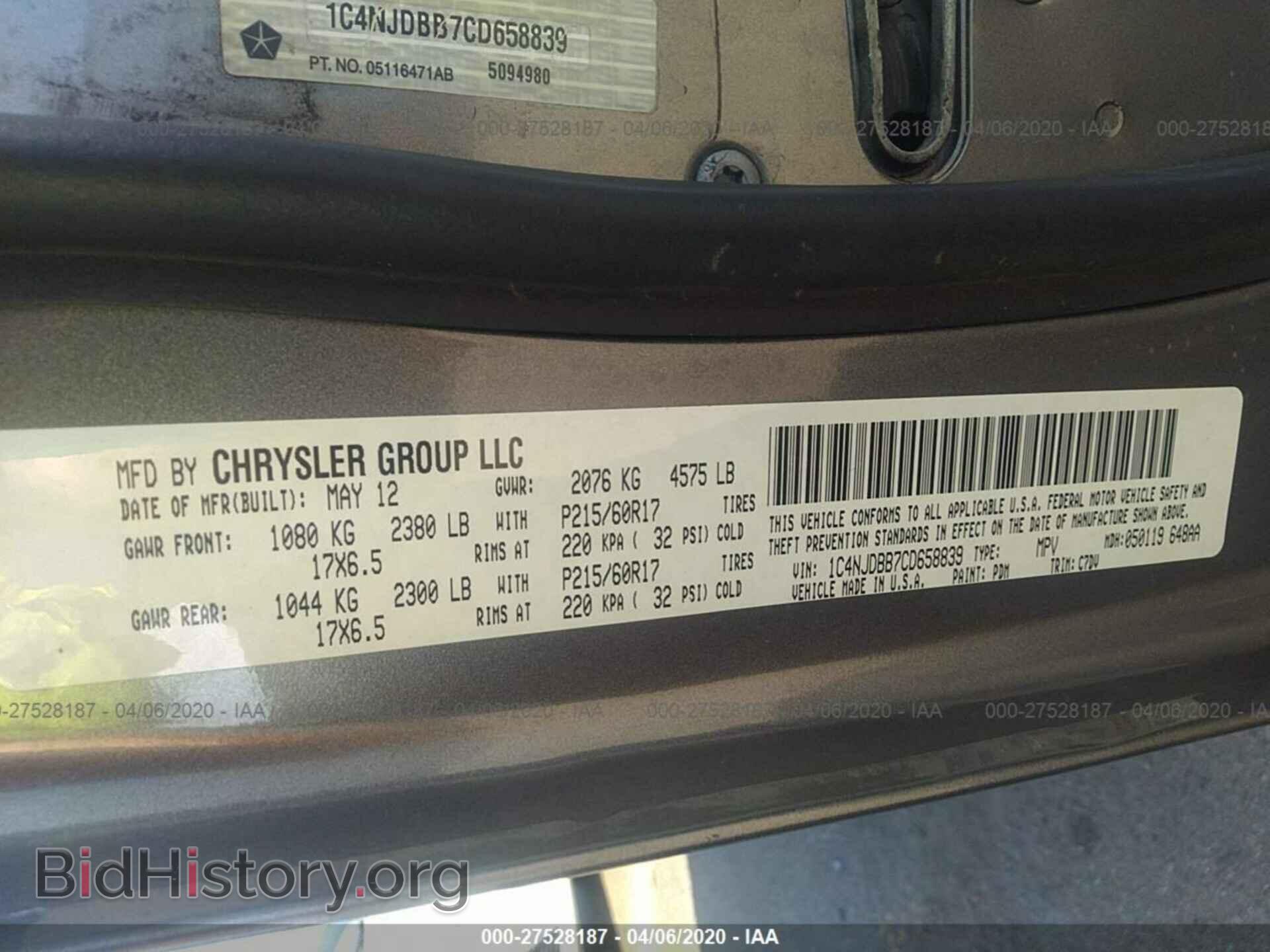 2012 JEEP COMPASS - VIN: 1C4NJDBB7CD658839 - Photo 9