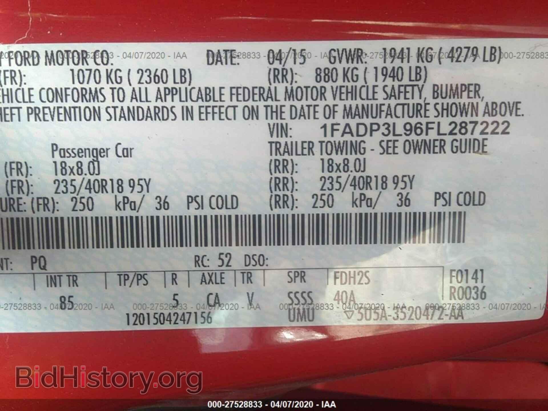 2015 FORD FOCUS - VIN: 1FADP3L96FL287222 - Фото 9