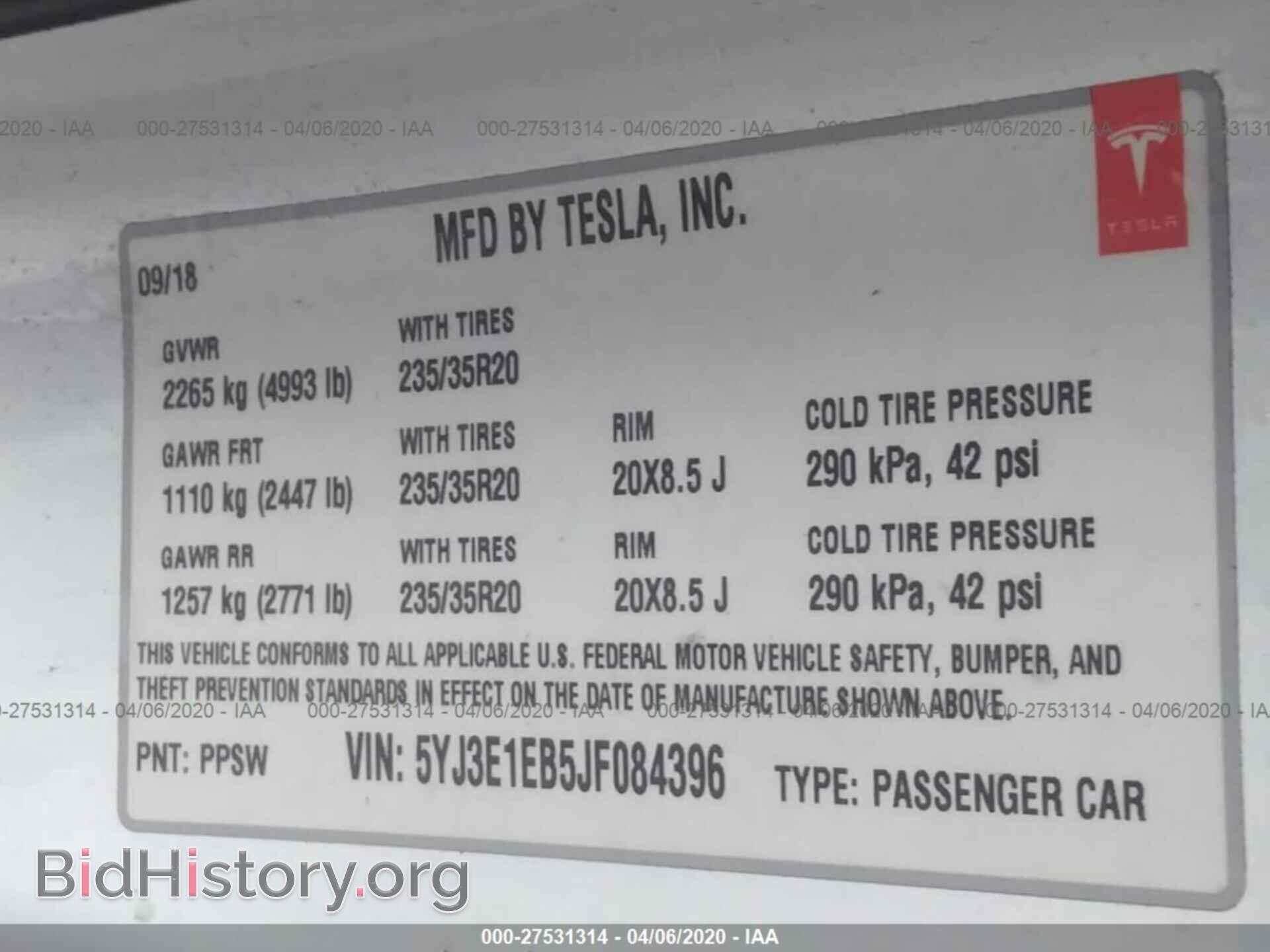 2018 TESLA MODEL 3 - VIN: 5YJ3E1EB5JF084396 - Photo 9