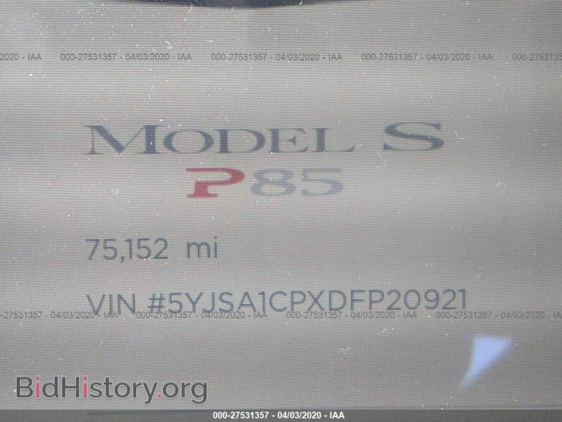 2013 TESLA MODEL S - VIN: 5YJSA1CPXDFP20921 - Photo 7