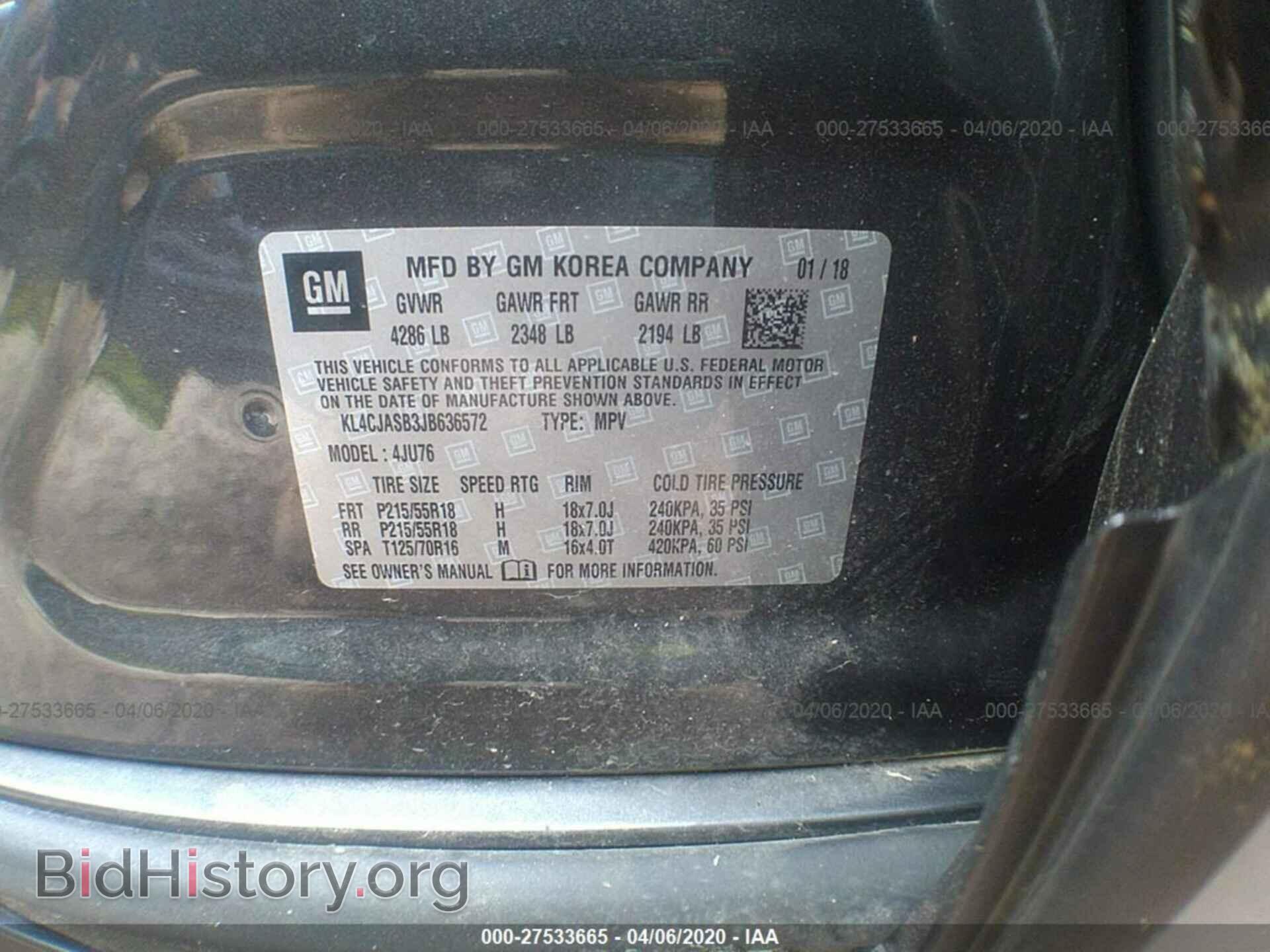 2018 BUICK ENCORE - VIN: KL4CJASB3JB636572 - Photo 9