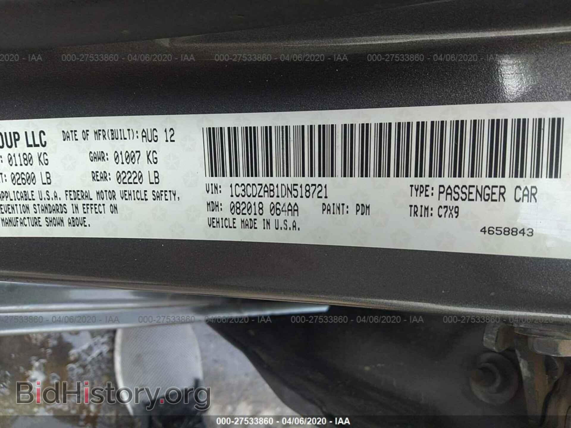 2013 DODGE AVENGER - VIN: 1C3CDZAB1DN518721 - Фото 9
