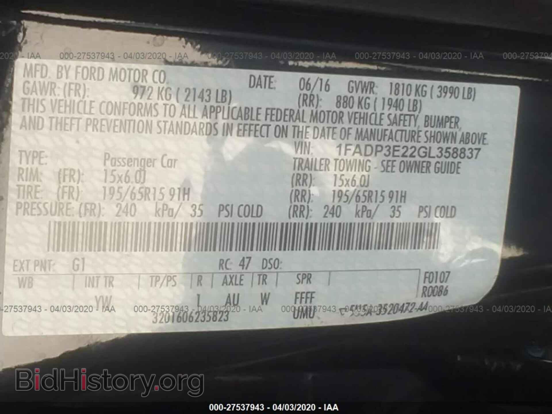 2016 FORD FOCUS - VIN: 1FADP3E22GL358837 - Photo 9
