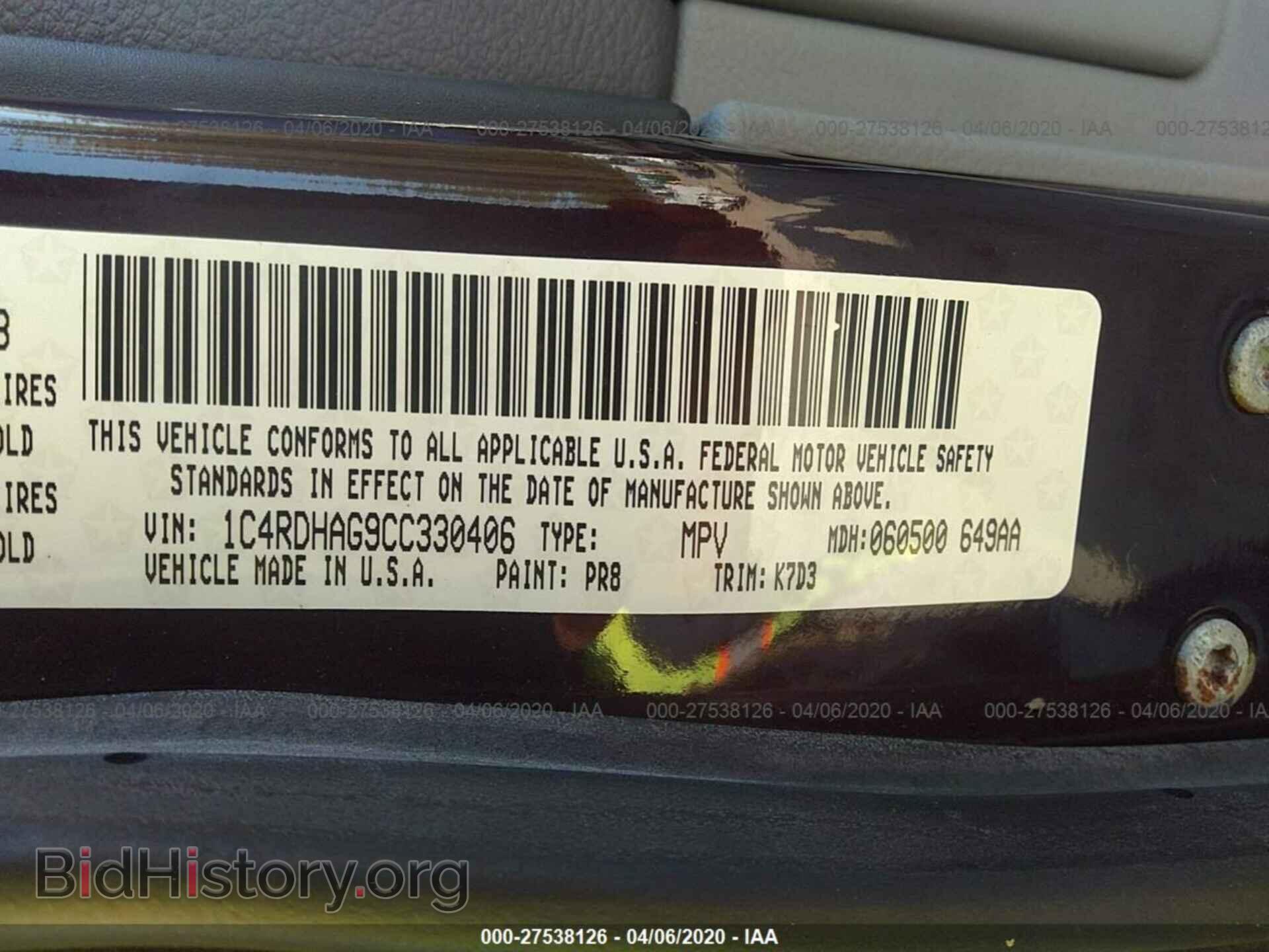 2012 DODGE DURANGO - VIN: 1C4RDHAG9CC330406 - Photo 9
