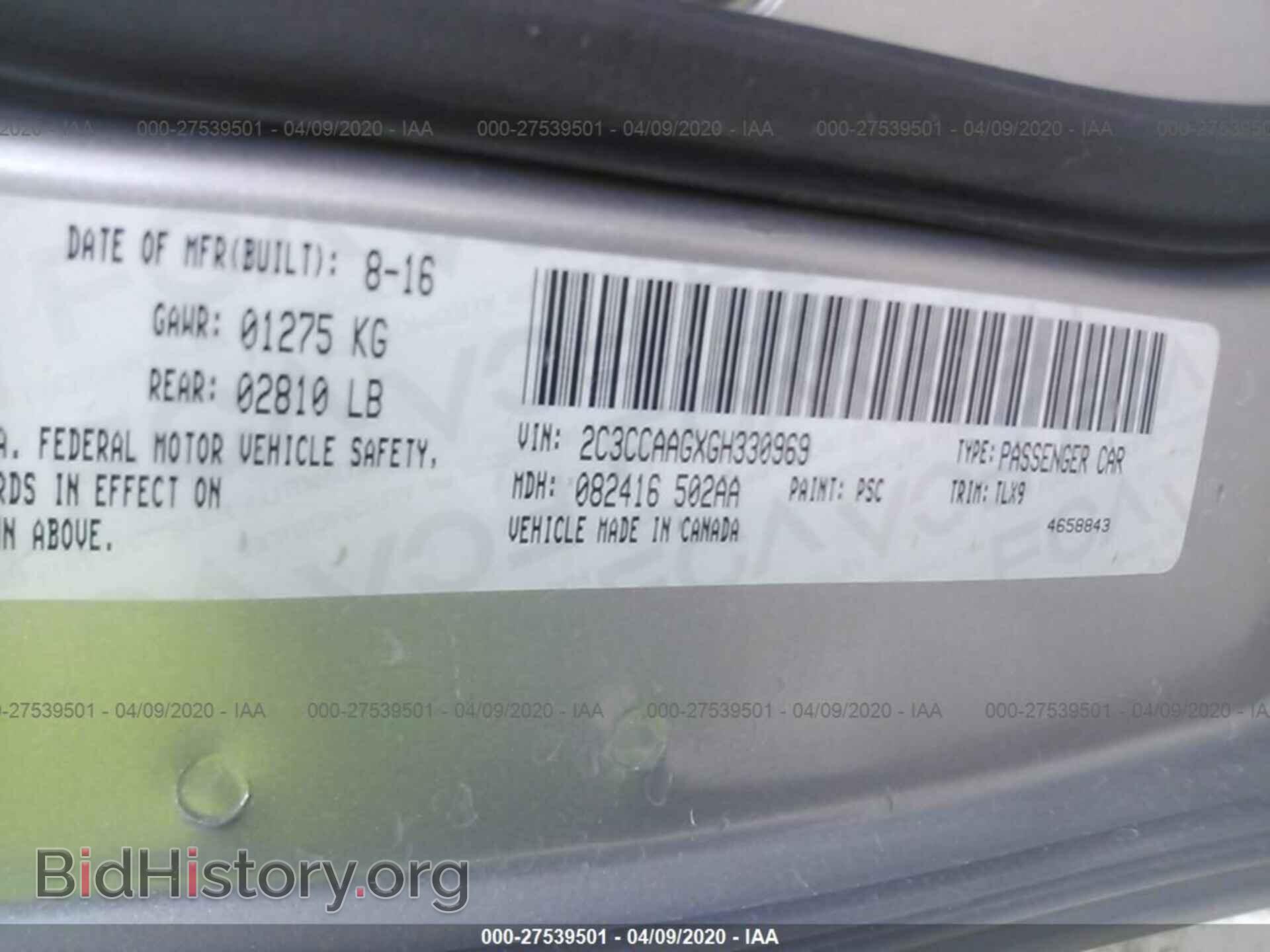 2016 CHRYSLER 300 - VIN: 2C3CCAAGXGH330969 - Фото 9