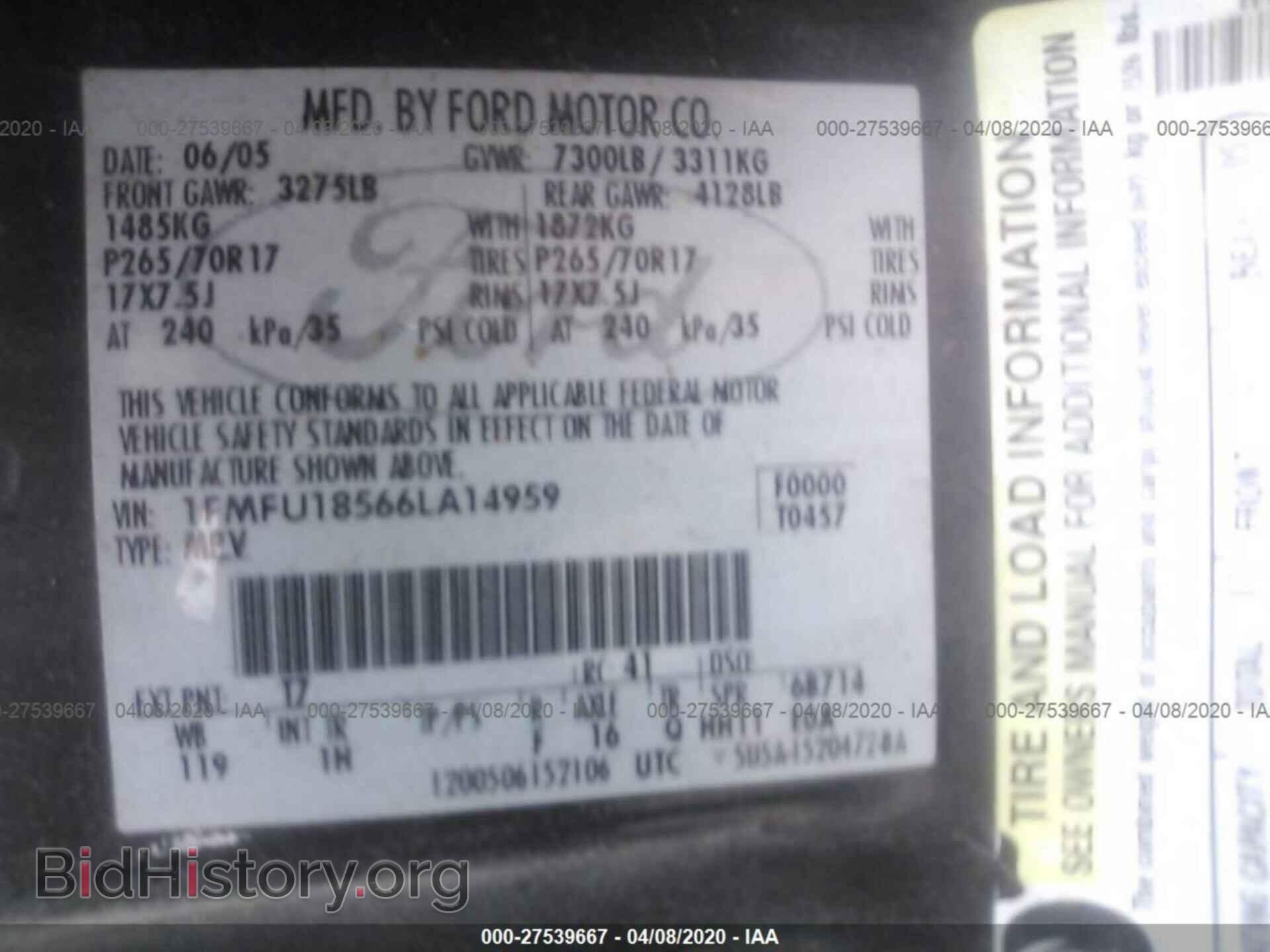 2006 FORD EXPEDITION - VIN: 1FMFU18566LA14959 - Фото 9
