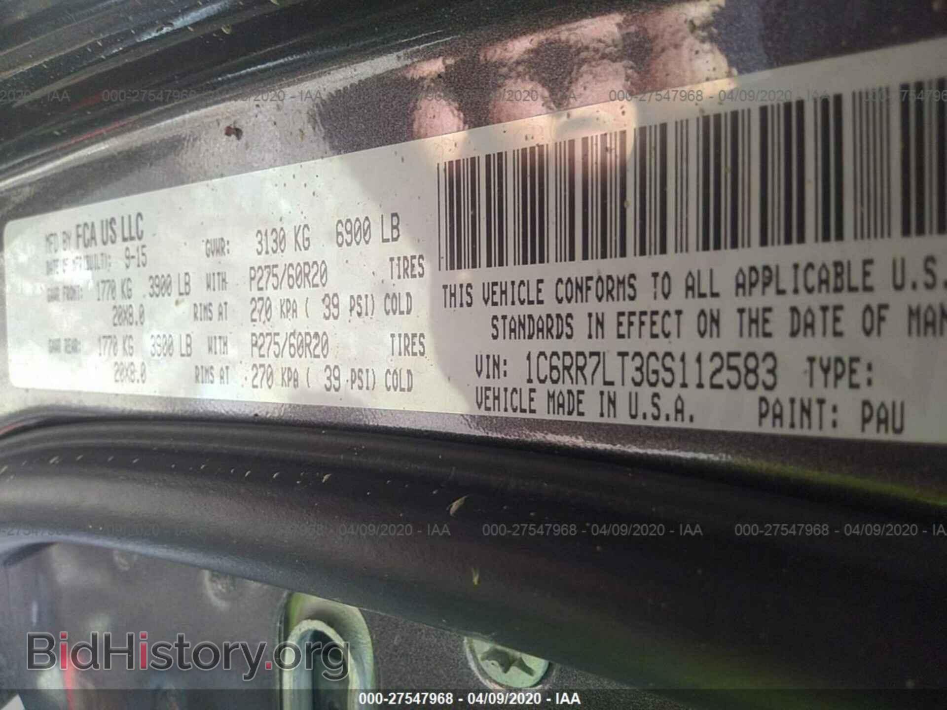 2016 RAM 1500 - VIN: 1C6RR7LT3GS112583 - Photo 9