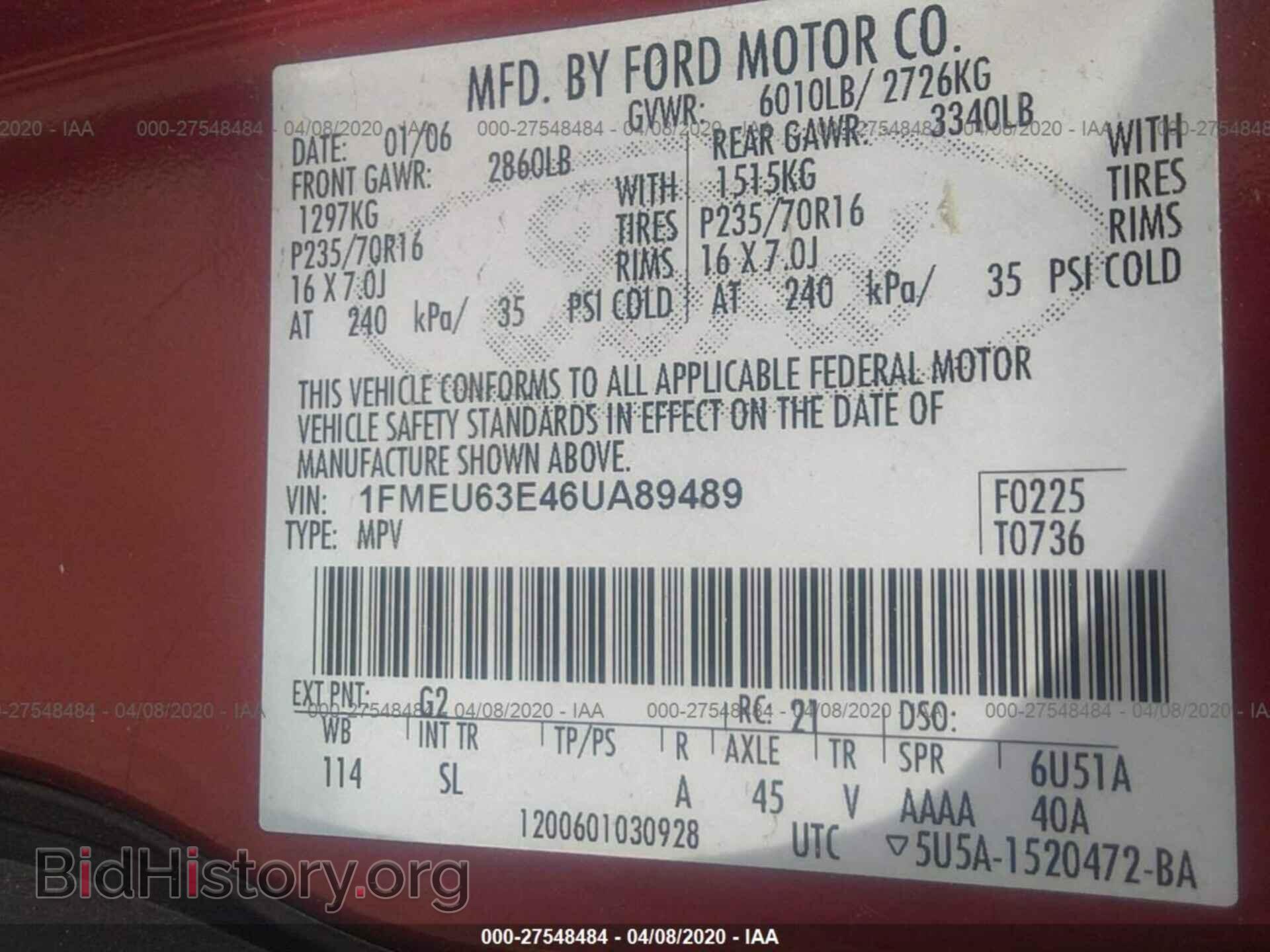 2006 FORD EXPLORER - VIN: 1FMEU63E46UA89489 - Photo 9