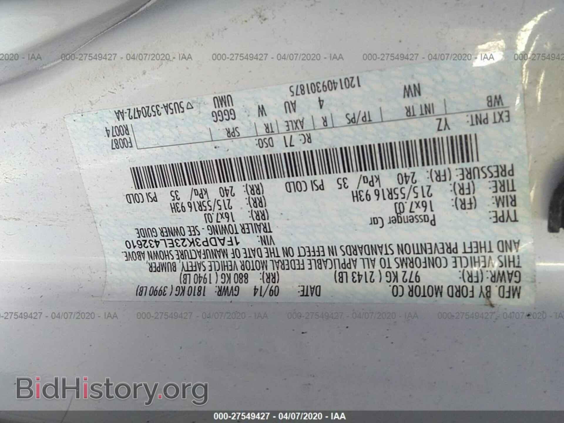2014 FORD FOCUS - VIN: 1FADP3K23EL432610 - Фото 9