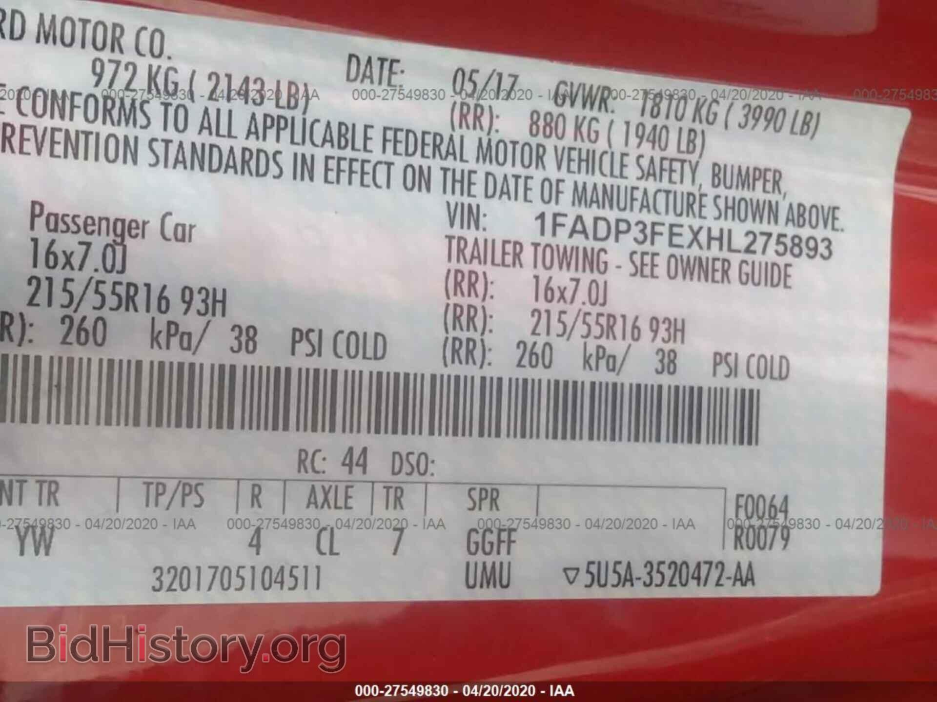 2017 FORD FOCUS - VIN: 1FADP3FEXHL275893 - Фото 9