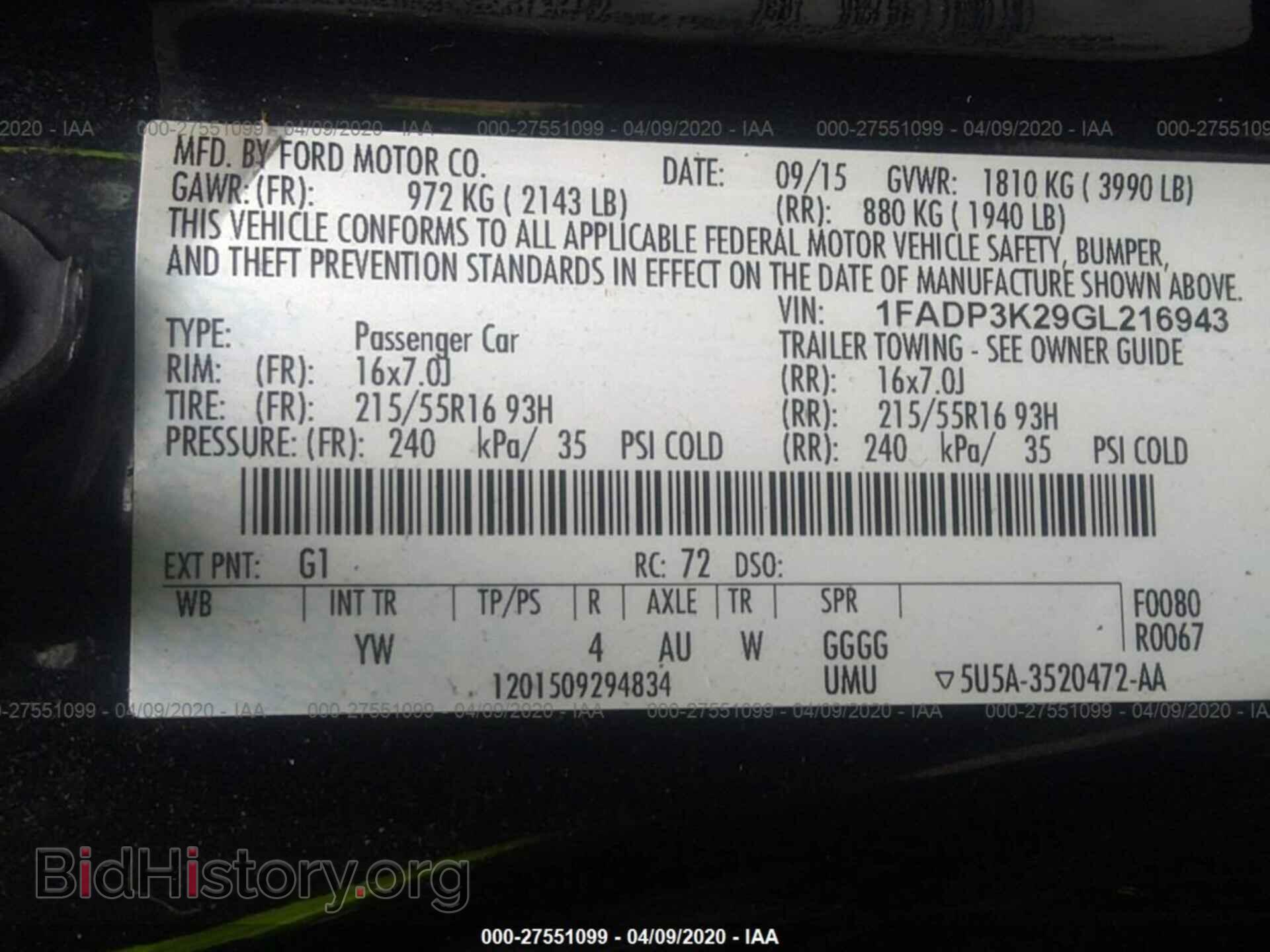 2016 FORD FOCUS - VIN: 1FADP3K29GL216943 - Photo 9