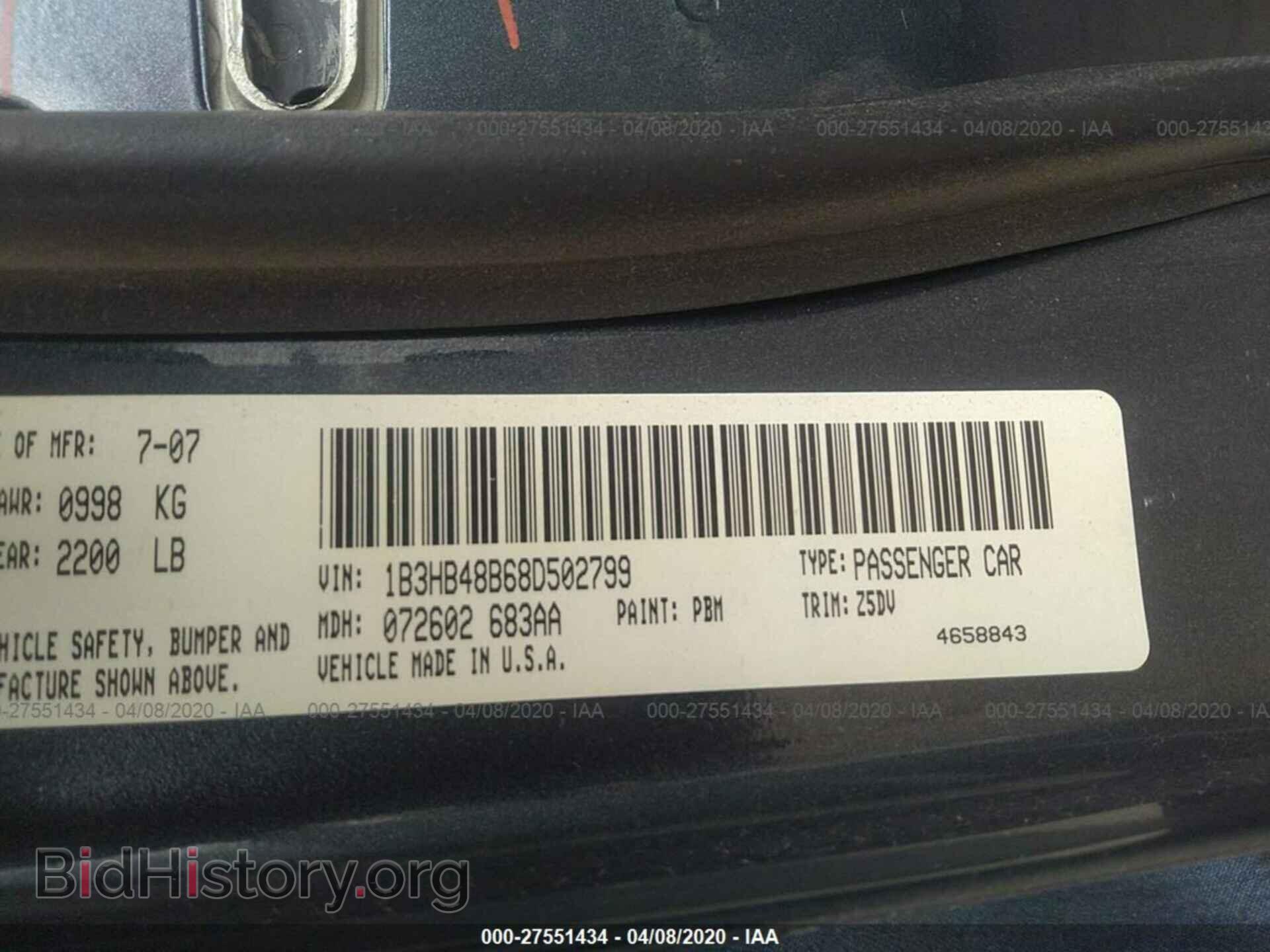 2008 DODGE CALIBER - VIN: 1B3HB48B68D502799 - Photo 9