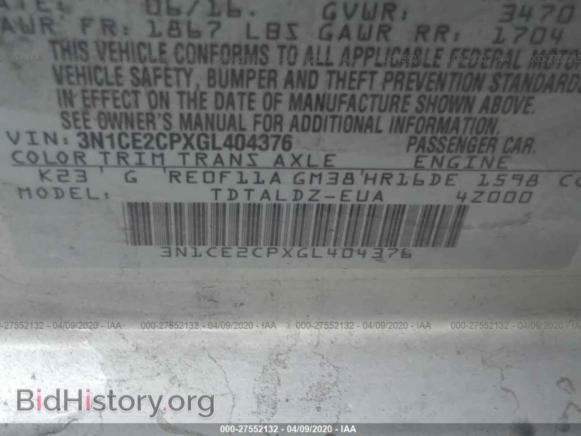 2016 NISSAN VERSA NOTE - VIN: 3N1CE2CPXGL404376 - Фото 9