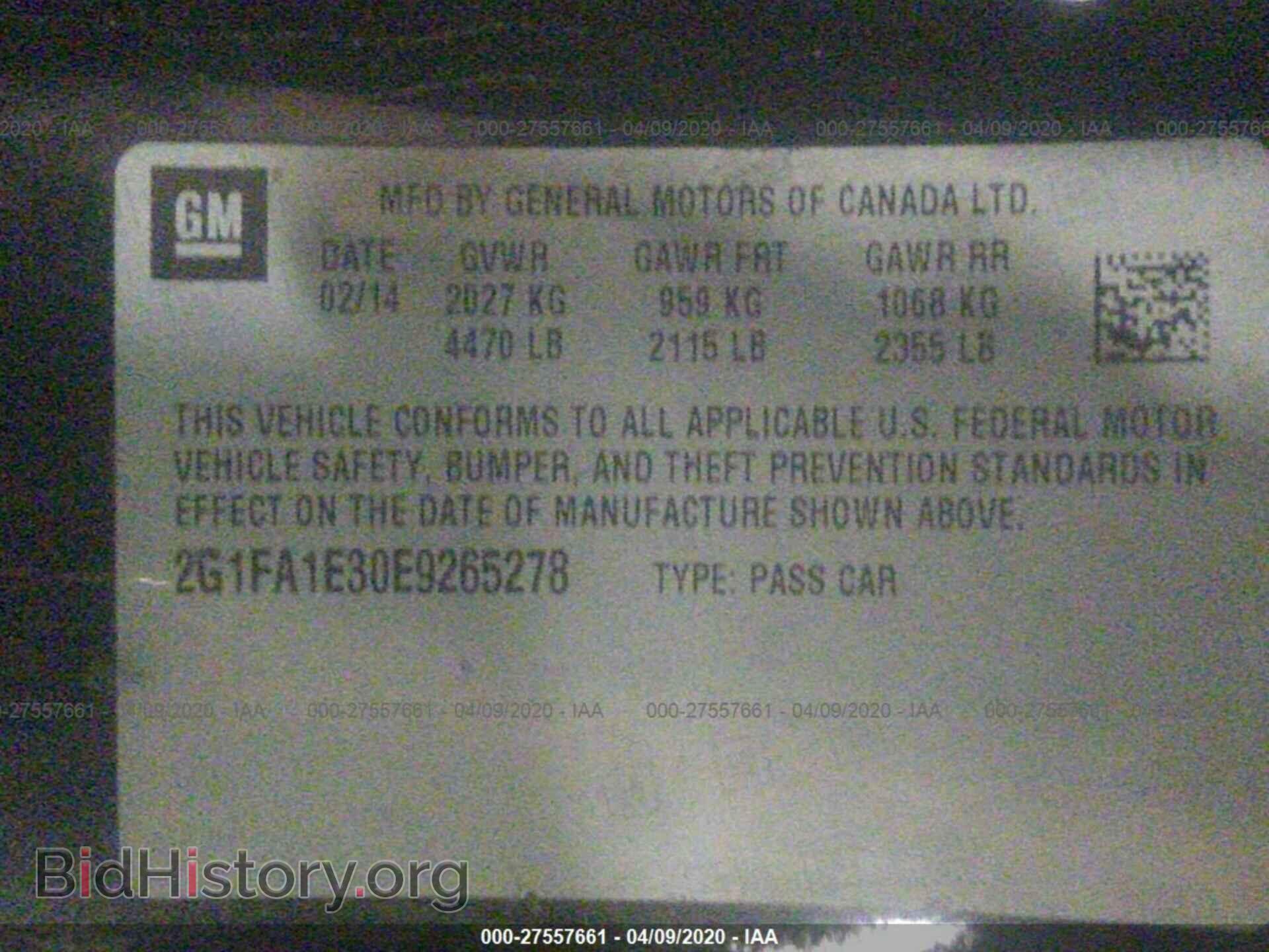 2014 CHEVROLET CAMARO - VIN: 2G1FA1E30E9265278 - Фото 9