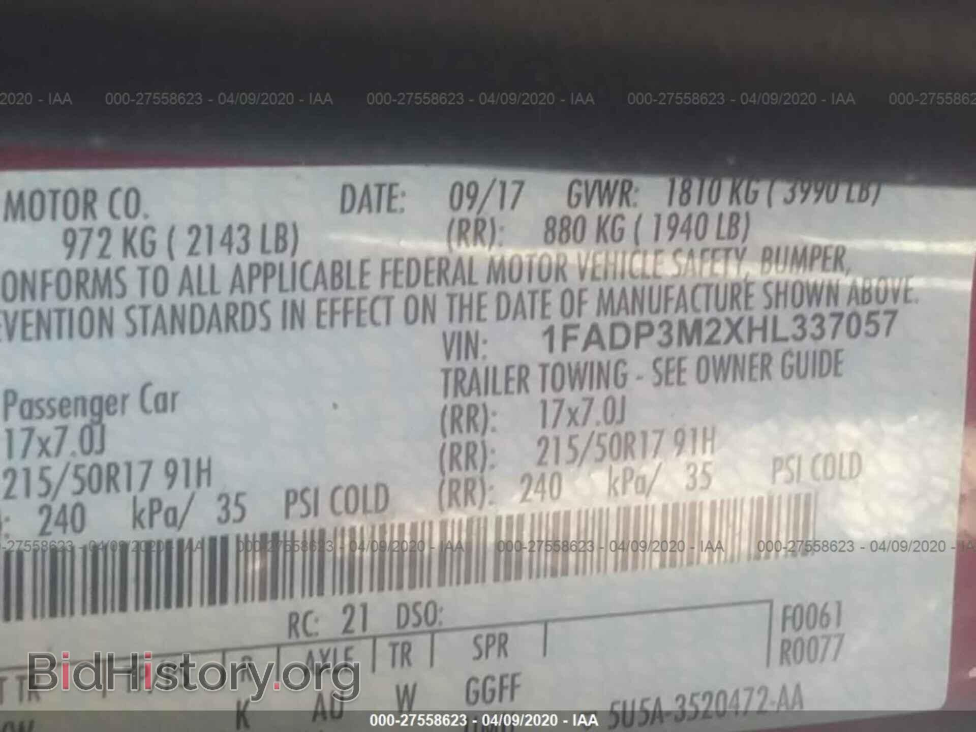 2017 FORD FOCUS - VIN: 1FADP3M2XHL337057 - Photo 9