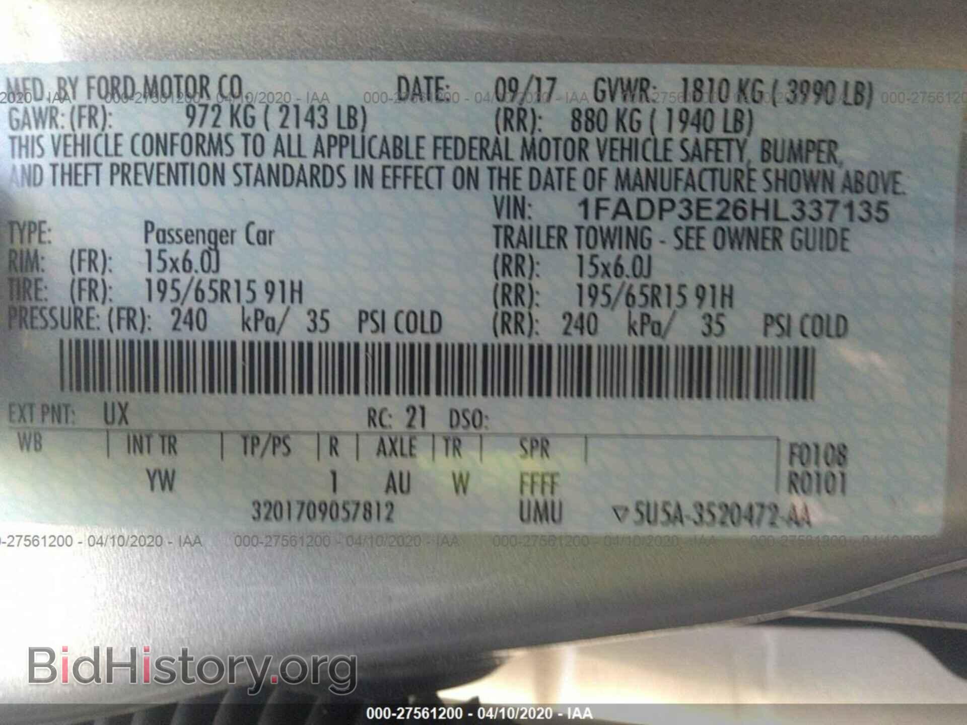 2017 FORD FOCUS - VIN: 1FADP3E26HL337135 - Фото 9