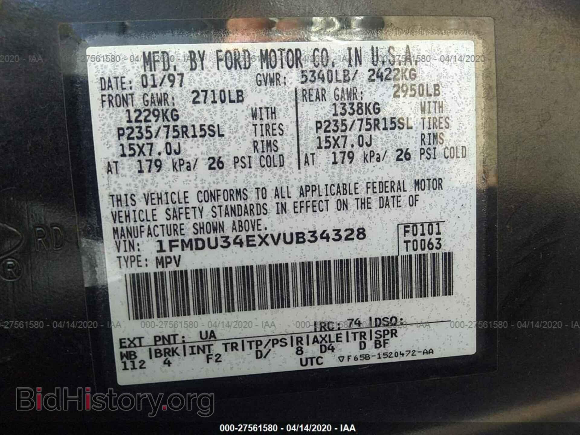 1997 FORD EXPLORER - VIN: 1FMDU34EXVUB34328 - Photo 9