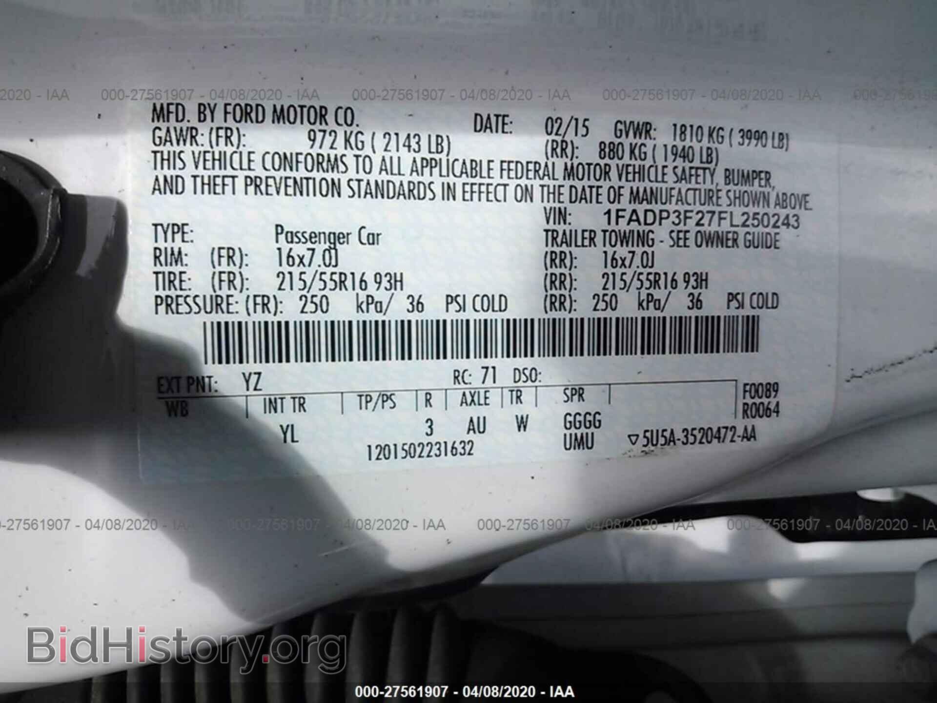 2015 FORD FOCUS - VIN: 1FADP3F27FL250243 - Фото 9