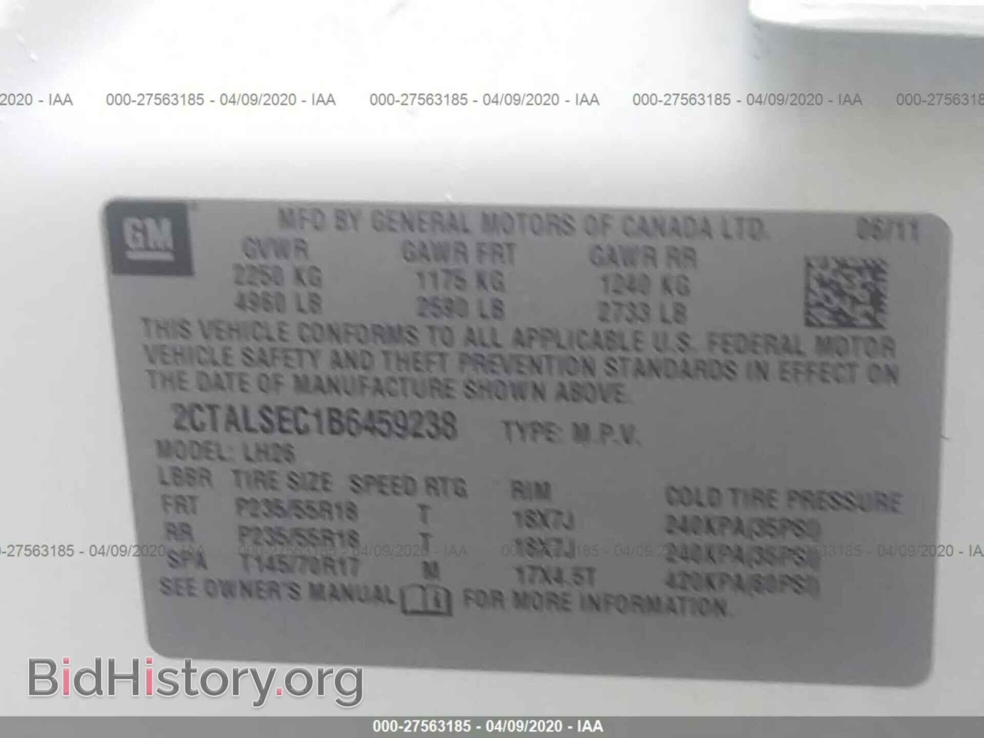 2011 GMC TERRAIN - VIN: 2CTALSEC1B6459238 - Photo 9