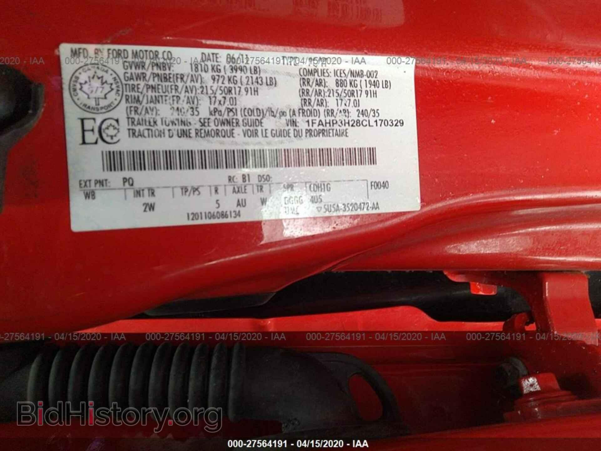 2012 FORD FOCUS - VIN: 1FAHP3H28CL170329 - Photo 9