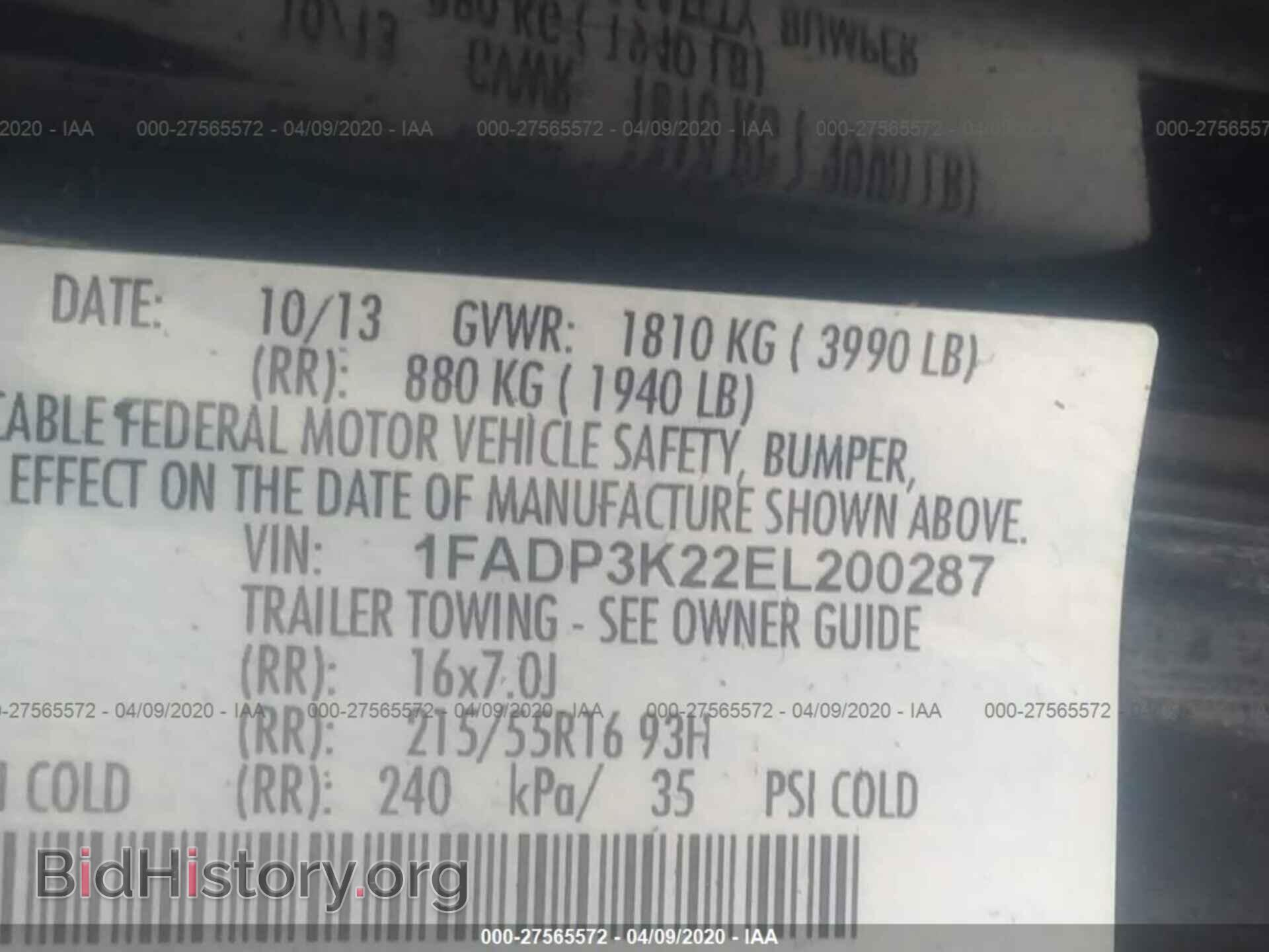 2014 FORD FOCUS - VIN: 1FADP3K22EL200287 - Photo 9