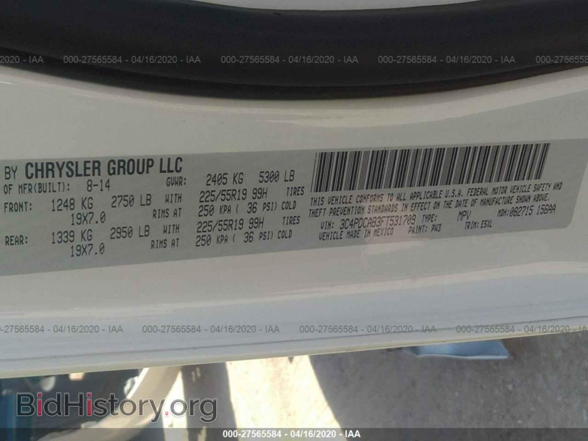 2015 DODGE JOURNEY - VIN: 3C4PDCAB3FT531709 - Photo 9