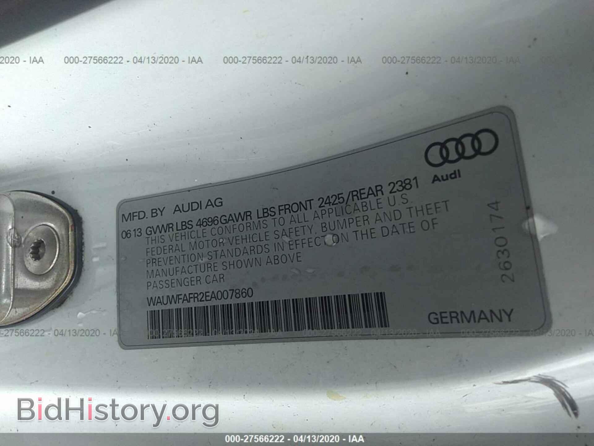 2014 AUDI A5 - VIN: WAUWFAFR2EA007860 - Фото 9