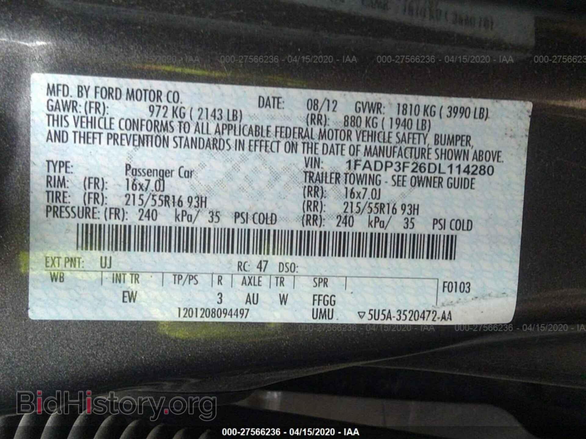 2013 FORD FOCUS - VIN: 1FADP3F26DL114280 - Фото 9