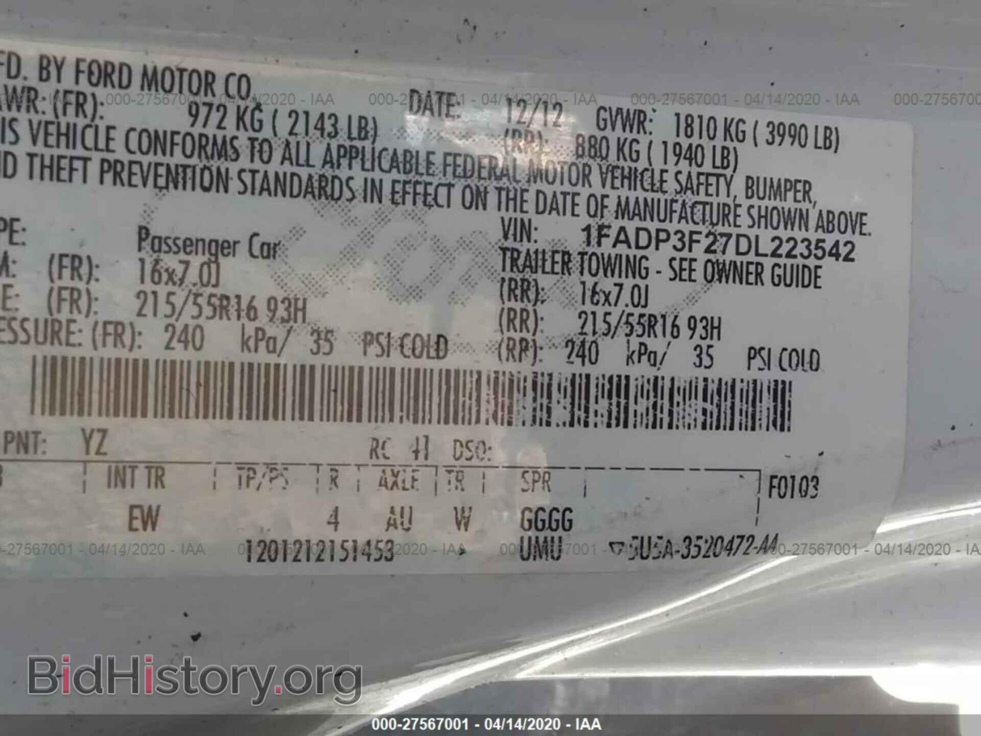 2013 FORD FOCUS - VIN: 1FADP3F27DL223542 - Photo 9