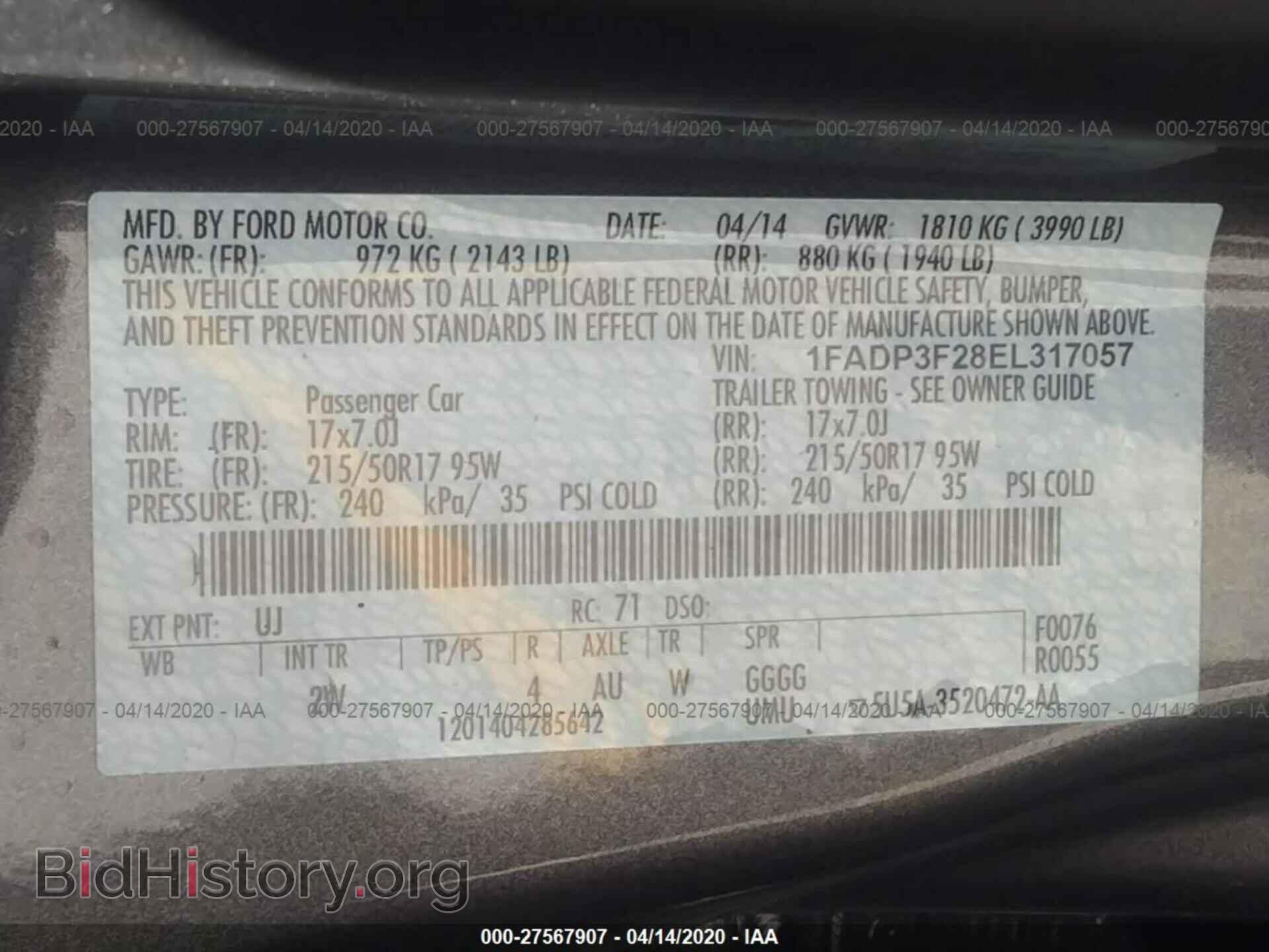 2014 FORD FOCUS - VIN: 1FADP3F28EL317057 - Photo 9