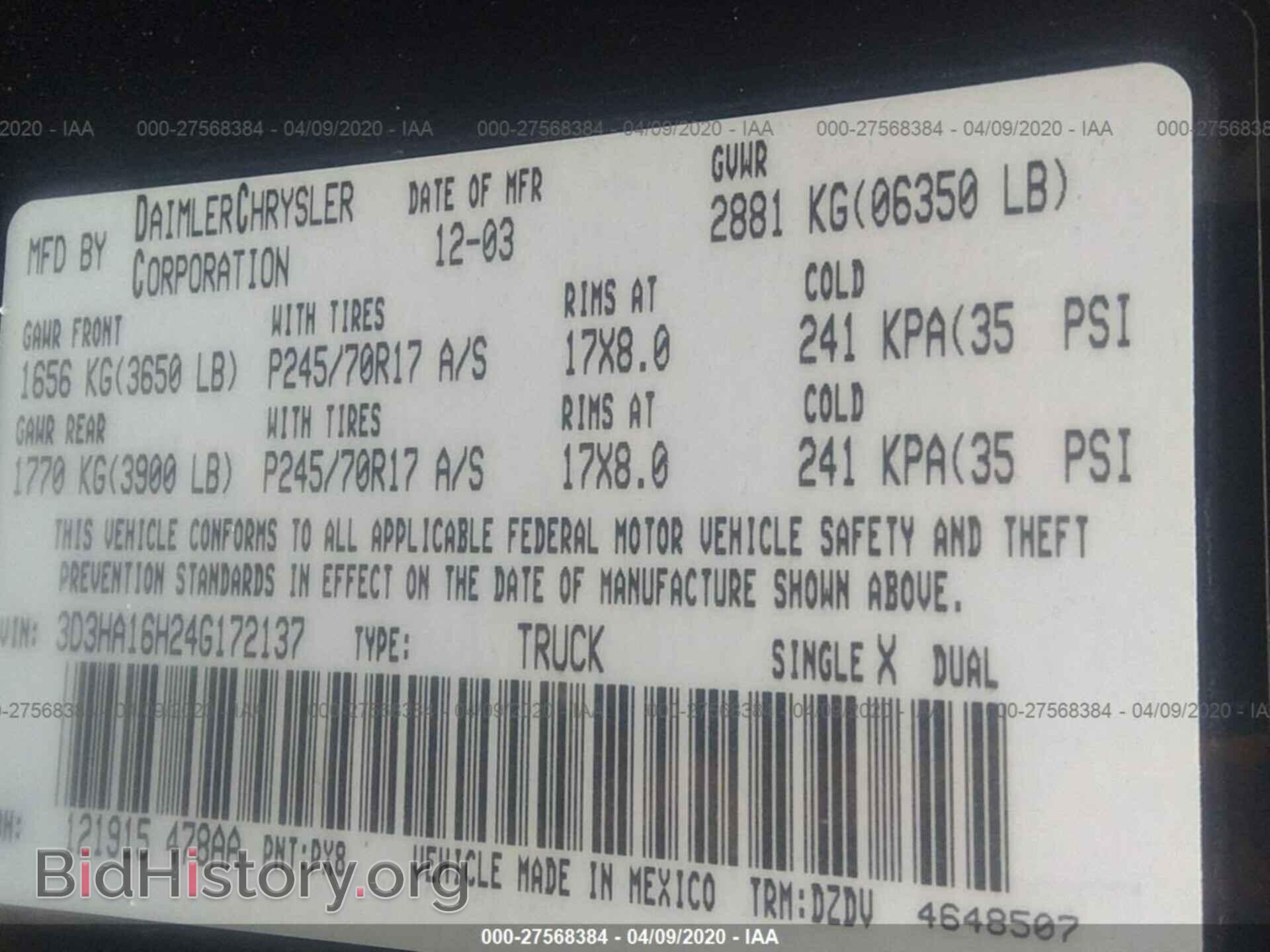 2004 DODGE RAM SRT10 - VIN: 3D3HA16H24G172137 - Photo 8